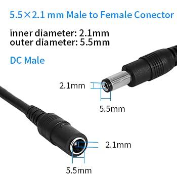 Hiseeu Hiseeu 30ft (10m) DC Power Extension Cable, 5.5mm x 2.1mm, 12V Extension Cord for Security Cameras, IP Camera, Standalone DVR, LED Display, Router, Invoice Printer