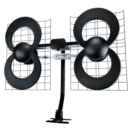 Antennas Direct Antennas Direct ClearStream 4 UHF Indoor Outdoor TV Antenna, Multi-Directional, 70+ Mile Range, 4K 8K UHD, NEXTGEN TV w/20-inch Mast, Reflectors