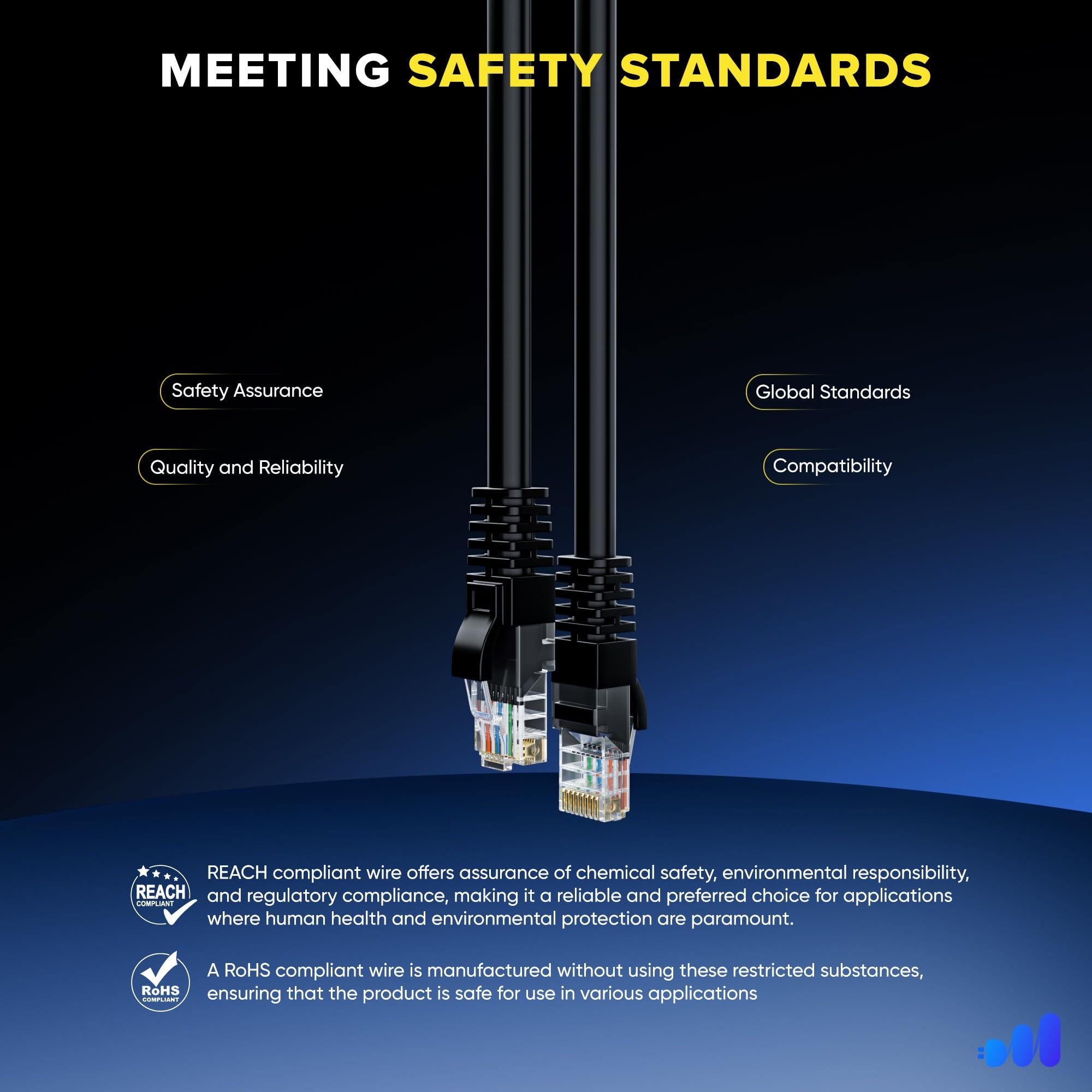 Maximm Maximm Cat 6 Ethernet Cable 12 Ft, (12-Pack) Cat6 Cable, LAN Cable, Internet Cable, Patch Cable and Network Cable - UTP (Tricolor) 12 Feet ethernet Cord