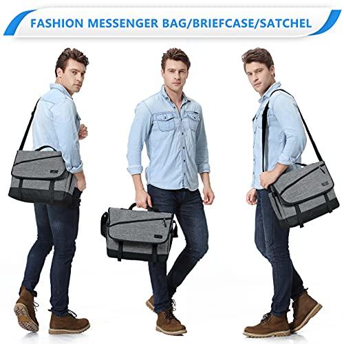 VASCHY VASCHY Messenger Bag for Men, Fashion Water Resistant Laptop Satchel Crossbody Shoulder Side Bag Briefcase for Men and Women for Work,School,Business Gray