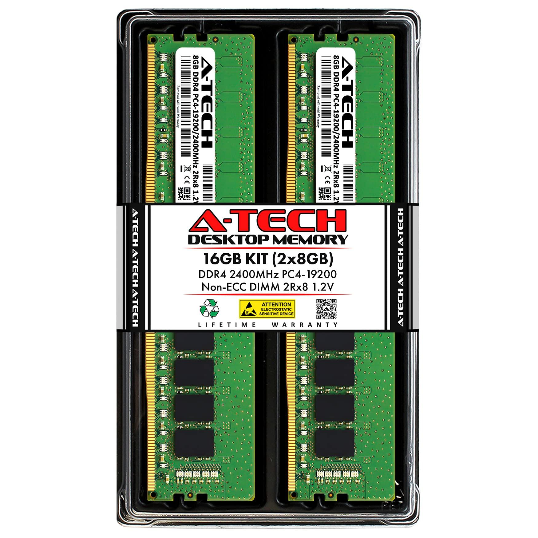 A-Tech A-Tech 16GB (2x8GB) RAM Replacement for CT2K8G4DFD824A | DDR4 2400MHz PC4-19200 (PC4-2400T) CL17 UDIMM 2Rx8 1.2V Non-ECC DIMM 288-Pin Desktop Memory Modules