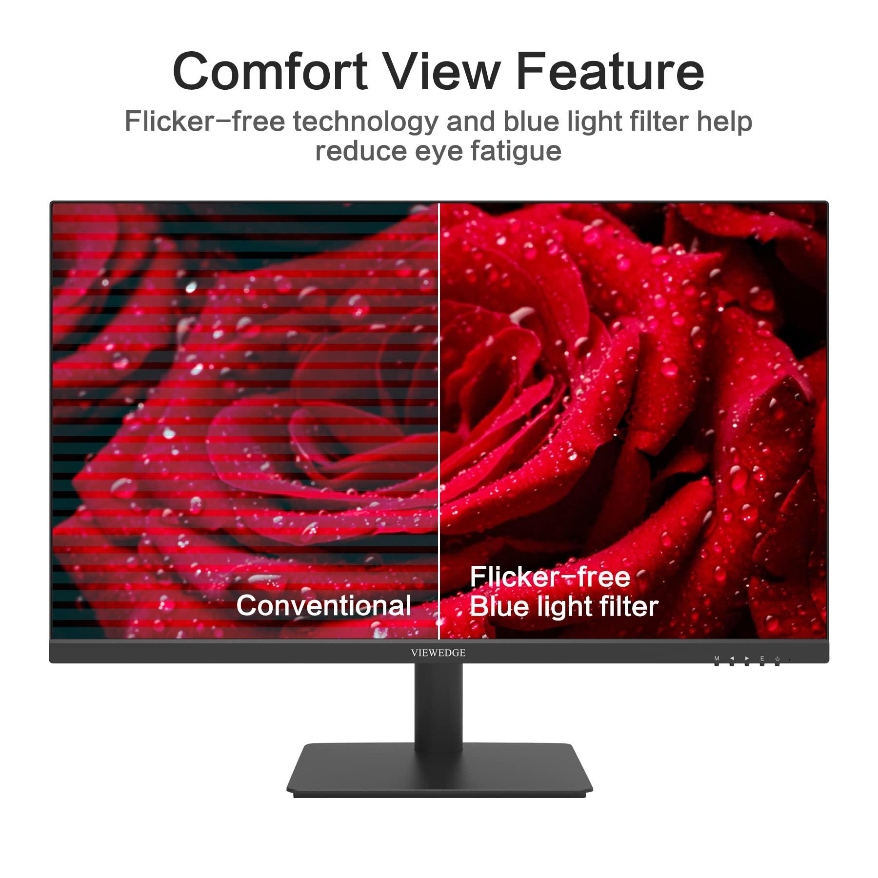 Viewedge Viewedge 27 inch Monitor with 2K 2560 x 1440 IPS Panel 75hz | Computer Monitor 27 inch QHD with HDMI, DP and Wall Mountable | Eye Protection PC 1440p Monitor for Working and Gaming