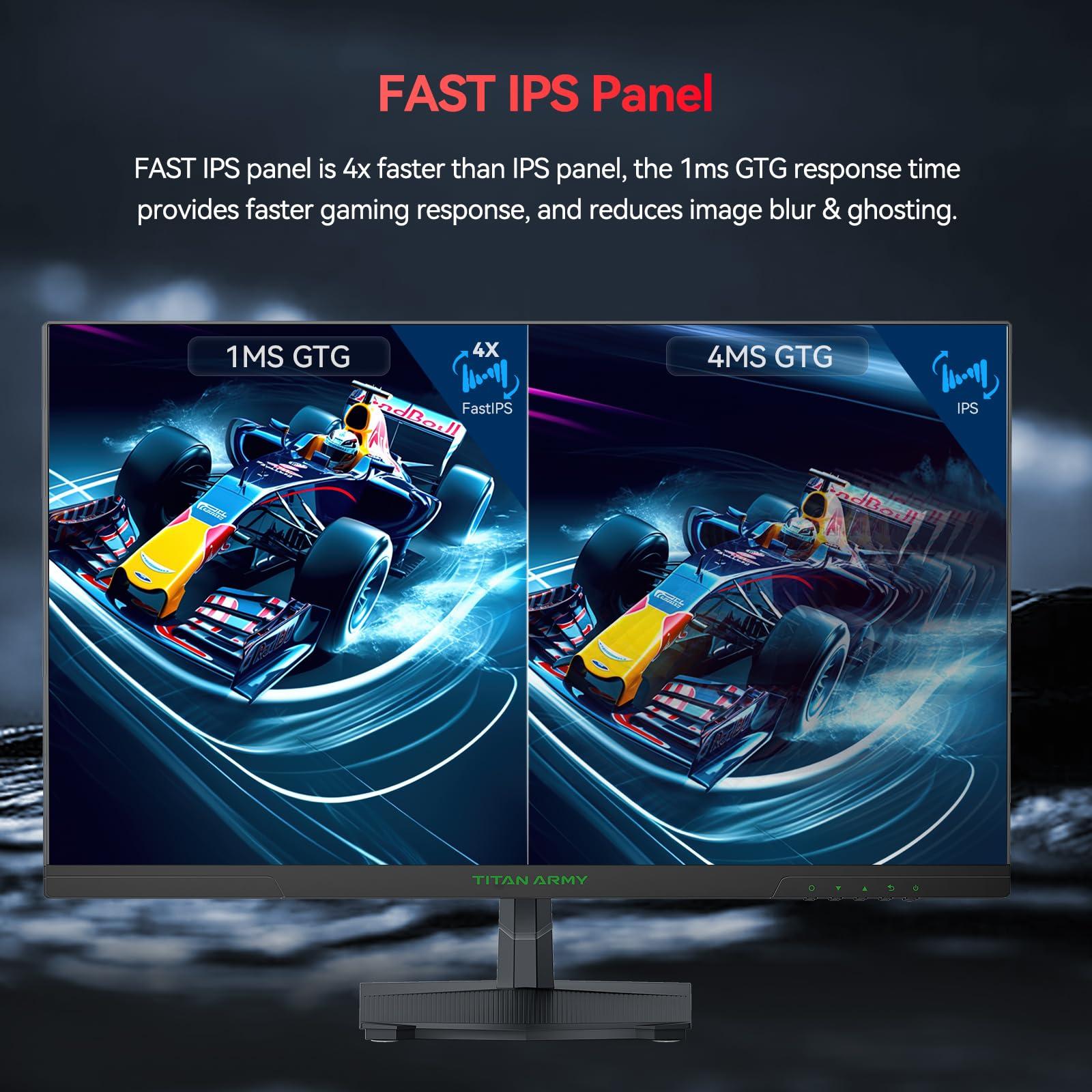 TITAN ARMY TITAN ARMY 27 Inch 180Hz 1440p Gaming Monitor, Fast IPS Panel, QHD 2K 2560 x 1440p, HDR 1ms GTG, Adaptive Sync Vertical Monitor, 120% sRGB, VESA 100 * 100 HDMI 2.0, DisplayPort 1.4, P27GR