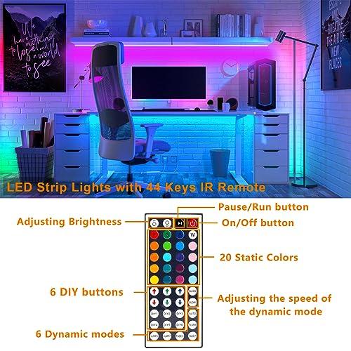 HOUHUI HOUHUI USB LED Strip Lights Kit, 4 Pre-Cut 1.64ft/6.56ft RGB LED Light Strips, Color Changing TV Backlights with Remote, RGB 5050 Bias Lighting for TV, PC, Monitor, Home Theater, DIY Decoration