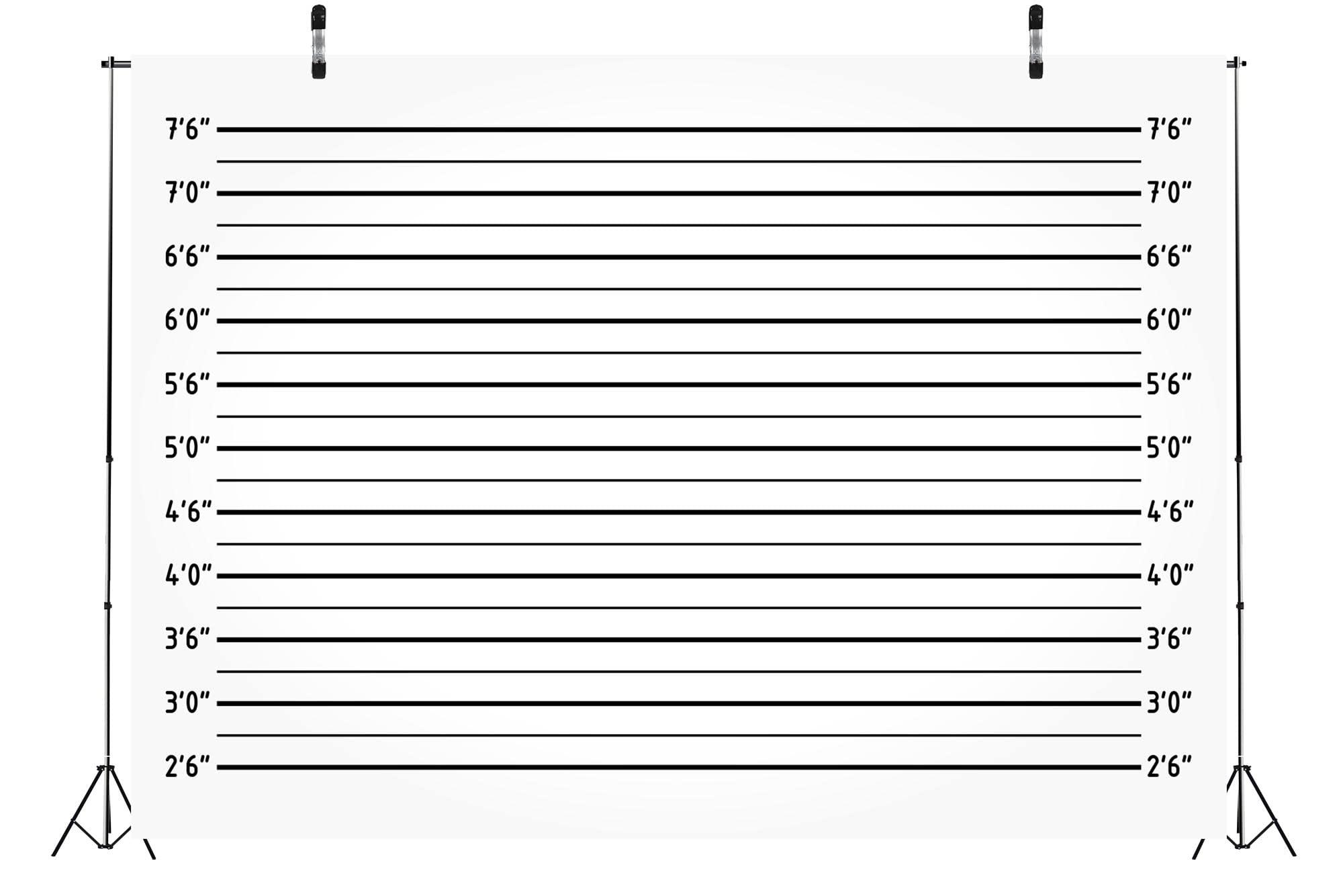 BELECO BELECO 7x5ft Fabric Mugshot Backdrop Police Lineup Height Charts Backdrop for Photography Bachelorette Party Girls Night Out Party Supplies Prison Mugshot Police Lineup Photo Booth Banner Studio Props