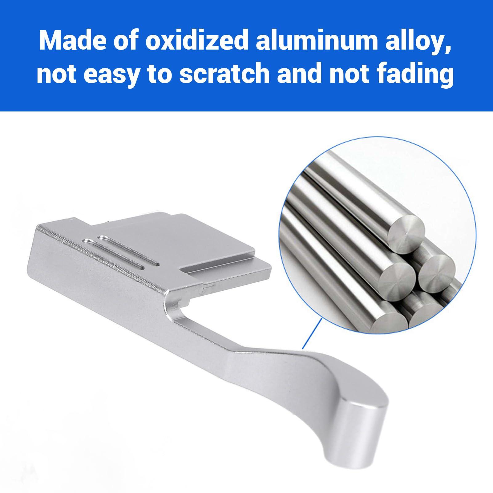 Gugxiom Metal Thumb Up Grip for X100VI X100V X100F XE3 XE4, Hot Shoe Thumb Up Rest Hand Grip, for Comfortable & Secure Hand Hold (Silver)