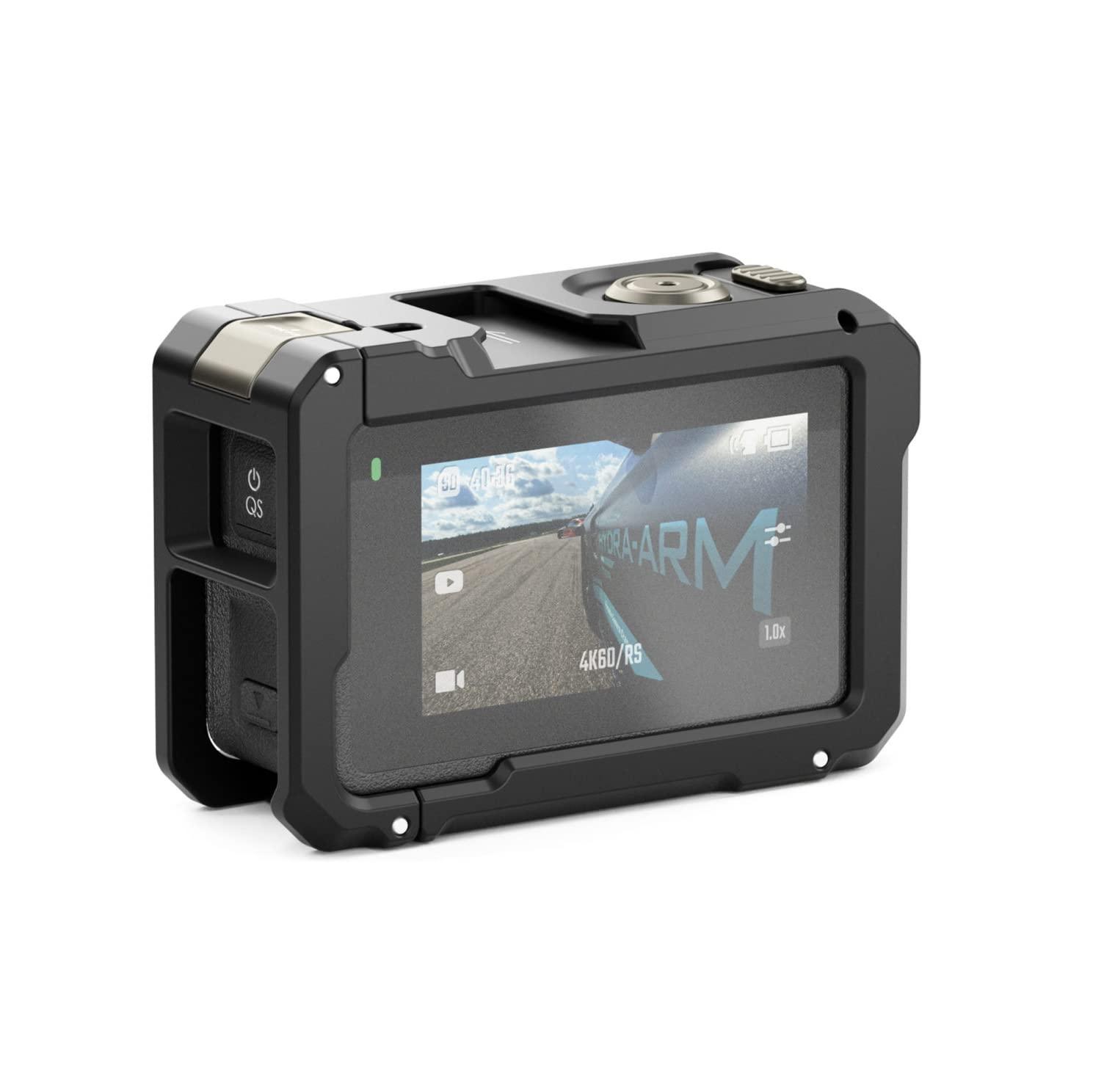 Tilta Tilta Camera Cage Compatible with DJI Osmo Action 3 Basic Kit (Black), Protective Armor, Improves Functionality with Mounting Options for Various Accessories | TA-T40-A-B