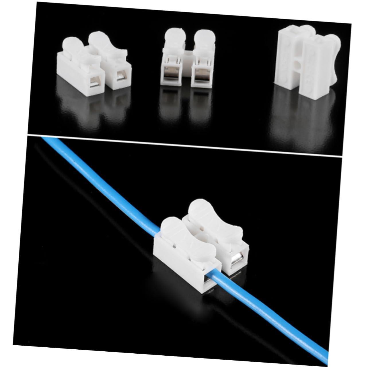 Angoily Angoily 9 Pcs Electrical Connectors White Electrical Wire Connectors 2 Way Electric Connector Wire Terminals