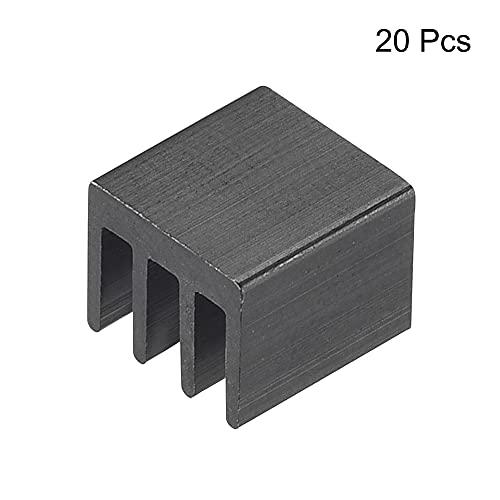 uxcell uxcell 7x7x6mm Aluminum Heatsink Electronics Cooler for MOS IC Chip Black 20 Pcs