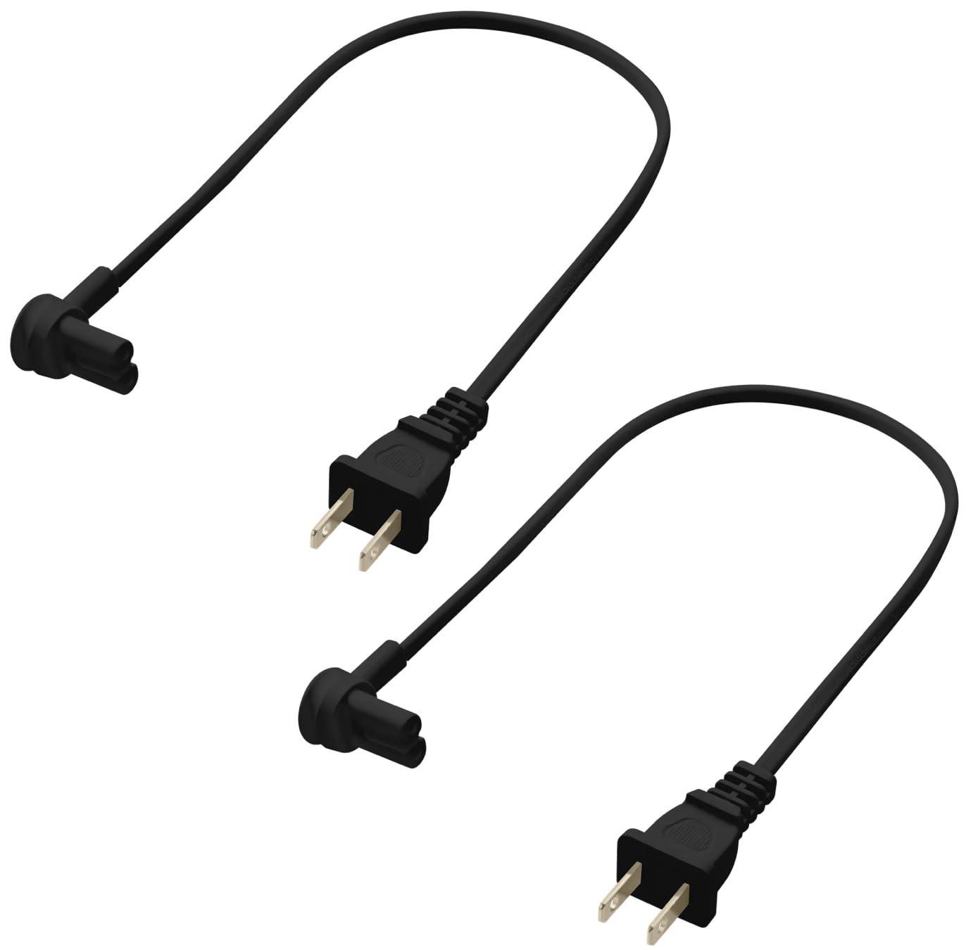 Vebner Vebner 2-Pack - Extra Short Power Cord Compatible with Sonos Era 100 and Era 300 Speakers (Black - 19.5 Inches)