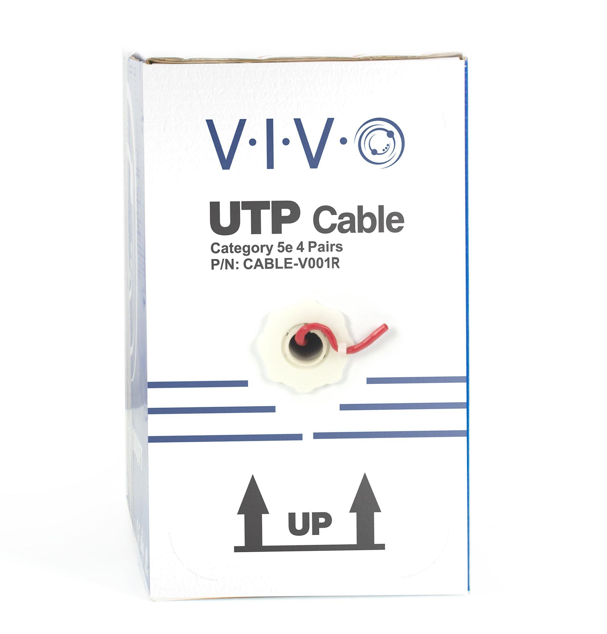 VIVO VIVO Red 1,000ft Bulk Cat5e, CCA Ethernet Cable, 24 AWG, UTP Pull Box, Cat-5e Wire, Indoor, Network Installations CABLE-V001R