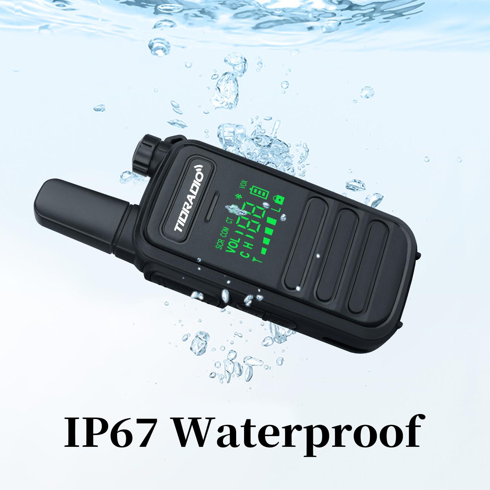 TIDRADIO TIDRADIO TD-M11 Waterproof Walkie Talkies for Adults,LED Display,Wireless Programming,NOAA,VOX,Frequency Copy, Long Range Two Way Radios with 6 Way Gang Charger, for School Church Business (6 Pack)