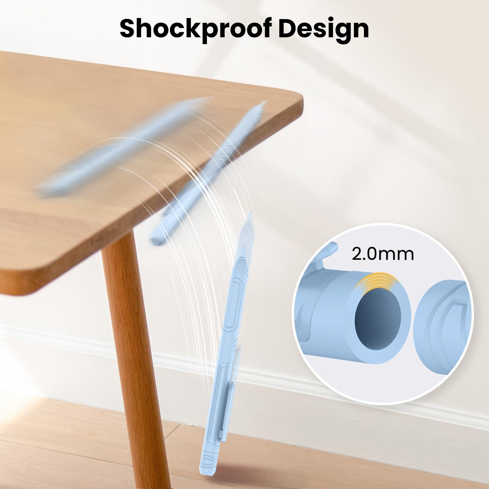 Delidigi Delidigi Pencil Case with Clip for Apple Pencil 1st Generation, Soft Silicone Shockproof Sleeve Protective Cover Grip Accessories Compatible with Apple Pencil 1st Generation