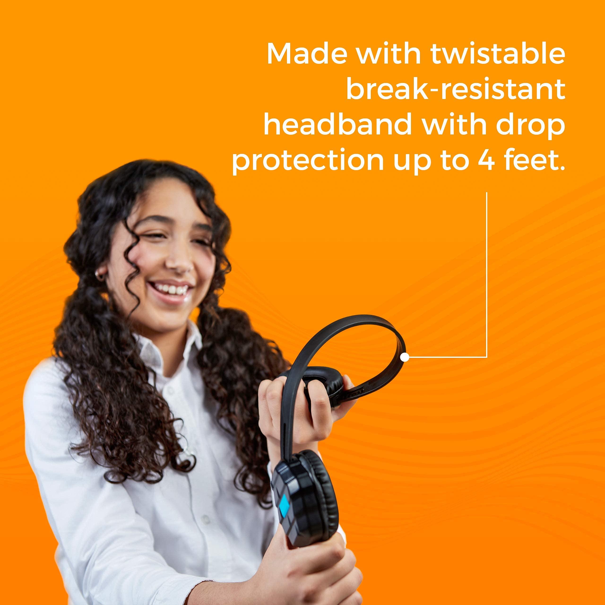 Gumdrop Cases Gumdrop DropTech B1 On-Ear Headphone. Designed for K-12 Students, Teachers and Classrooms Drop Tested, Rugged and Reliable for an Enhanced Educational Learning Experience. Color Black