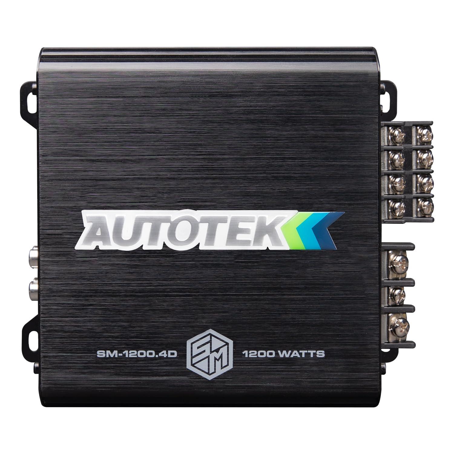 Autotek Autotek Street Machine SM-1200.4D 1200 Watt Four Channel Car Audio Amplifier - High Output, Class D, 2, 4, Mono Bridged at 4 Ohm Stable, Low Level Input, Mosfet Power Supply