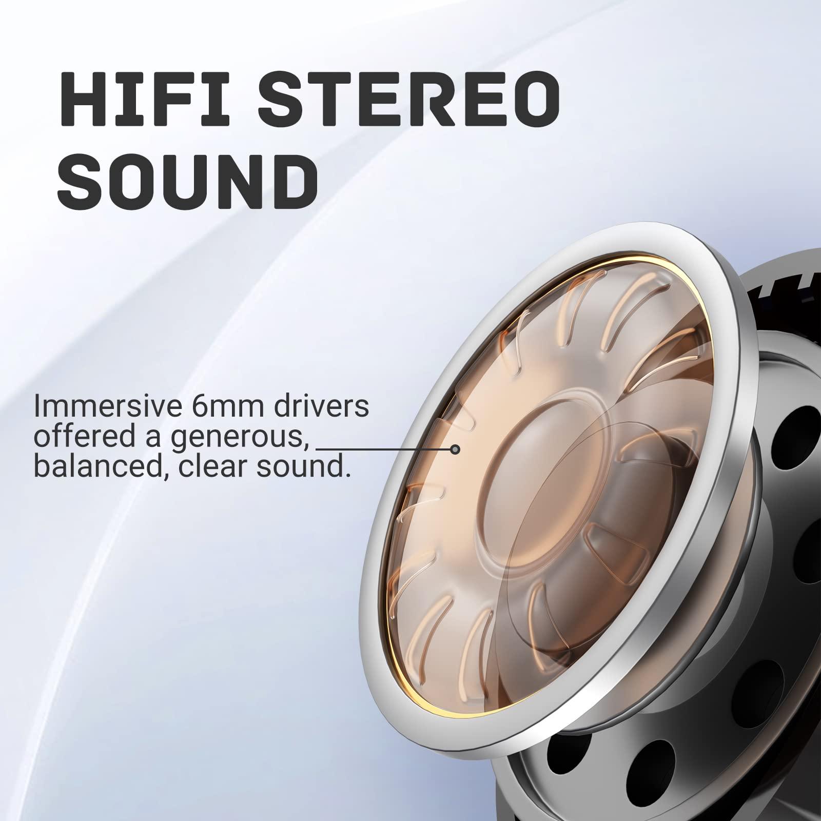 SGNICS for Samsung Galaxy S8 Bluetooth 5.3 Headphones 3D Stereo with Earhook, 40H Touch Control Over Ear Headphones, IP7 Waterproof Earphones Built-in Mic for Running Workout Sport