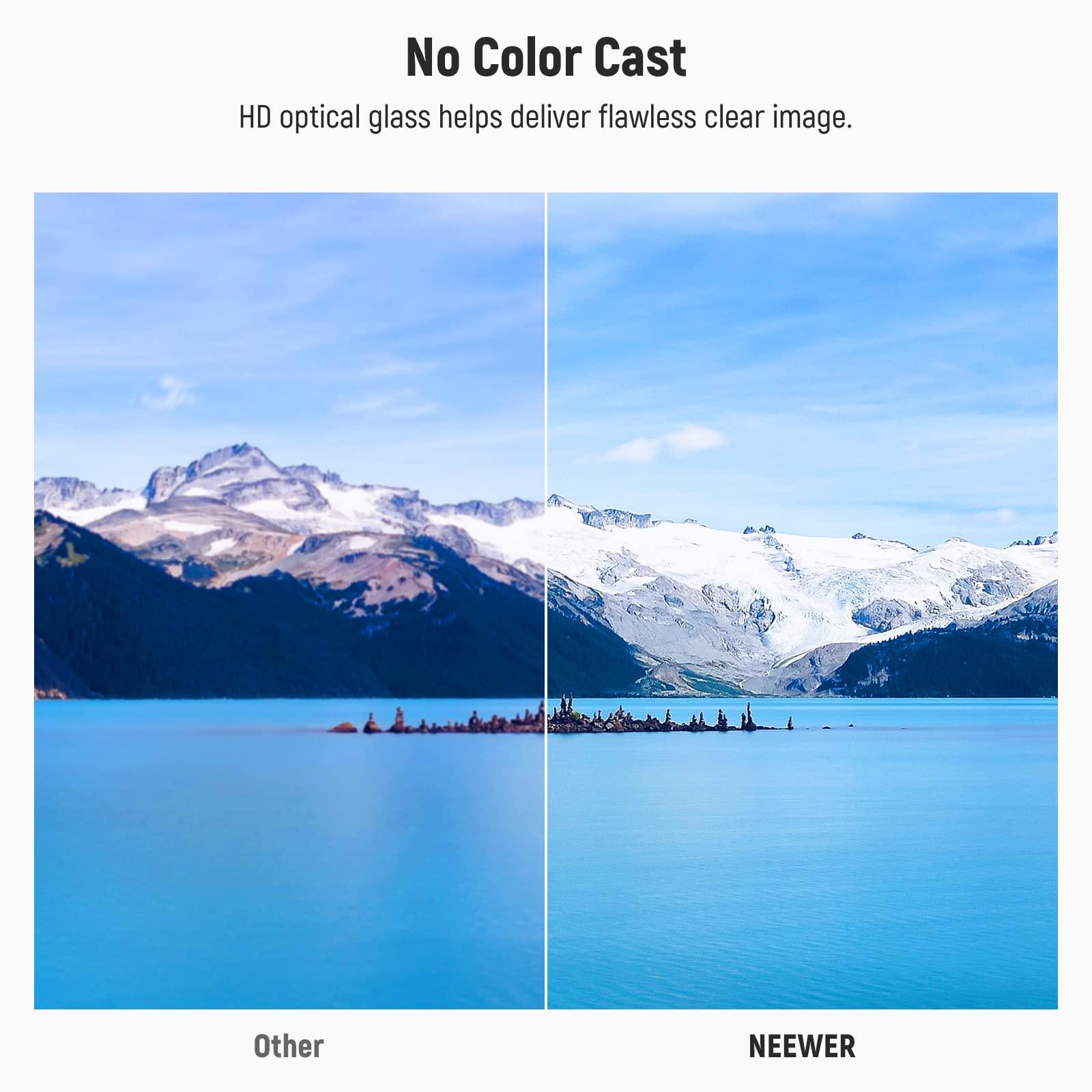 NEEWER NEEWER 72mm Lens Filter Kit ND8 ND64 CPL Filter Set, Neutral Density+Circular Polarizer Filter Kit with 30 Layers Nano Coating/HD Optical Glass/Water Repellent/Scratch Resistant/Ultra Slim/Filter Bag