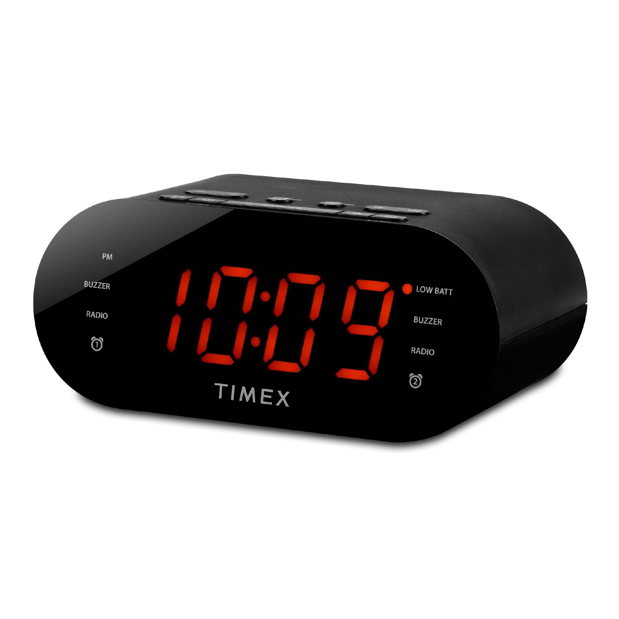 Timex Timex T231G AM/FM Dual Alarm Clock Radio with 1.2-Inch Display and Line-In Jack (Gunmetal)