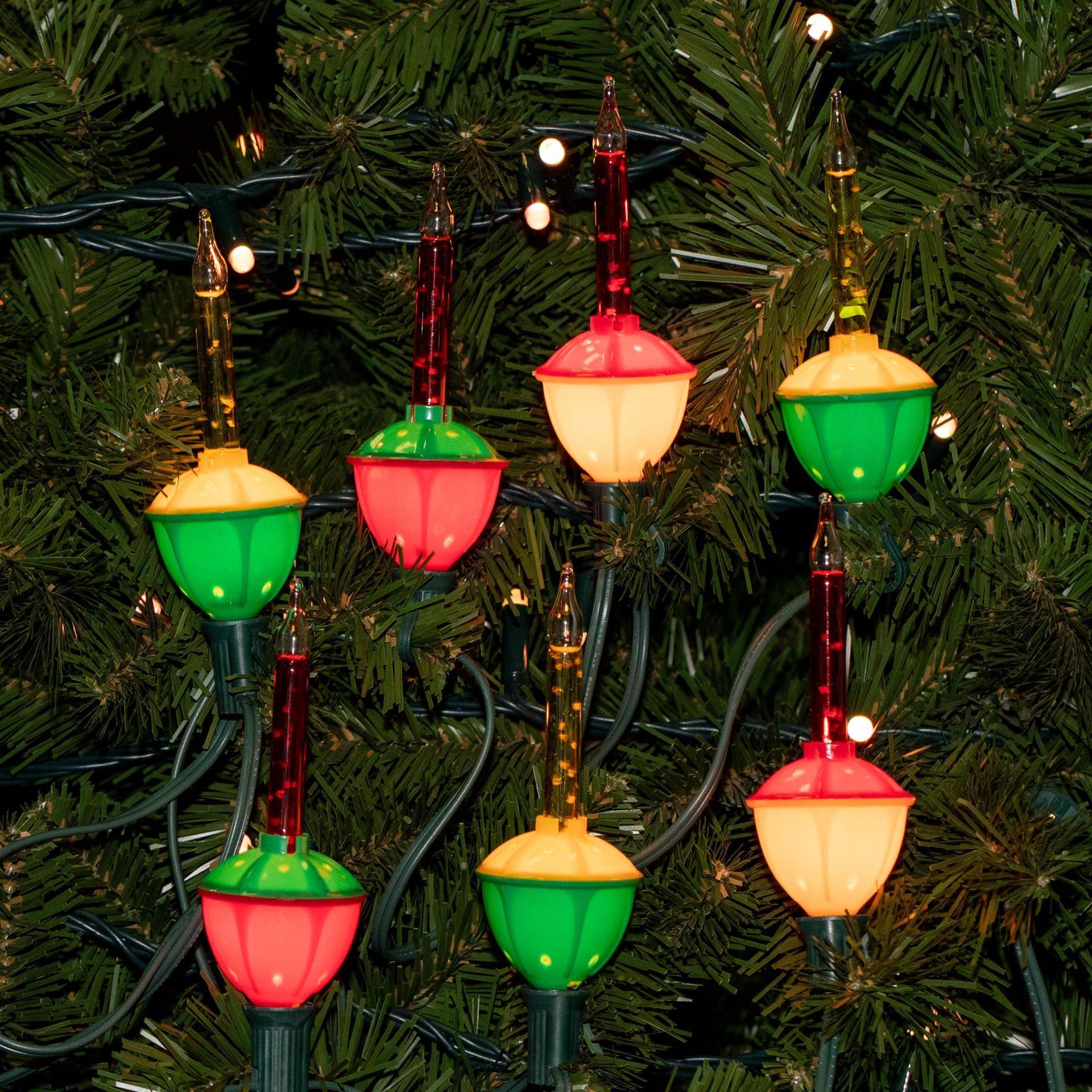 Novelty Lights Novelty Lights 7 Light Christmas Bubble Light Set Vintage Christmas Bubble Lights, Indoor And Outdoor Use, Bright And Joyful Illumination, Christmas Tree Lights (Red/Yellow)