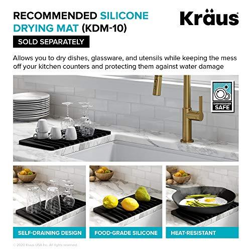 Kraus Kraus Standard PRO 33-Inch 16 Gauge Undermount 60/40 Double Bowl Stainless Steel Kitchen Sink, KHU103-33