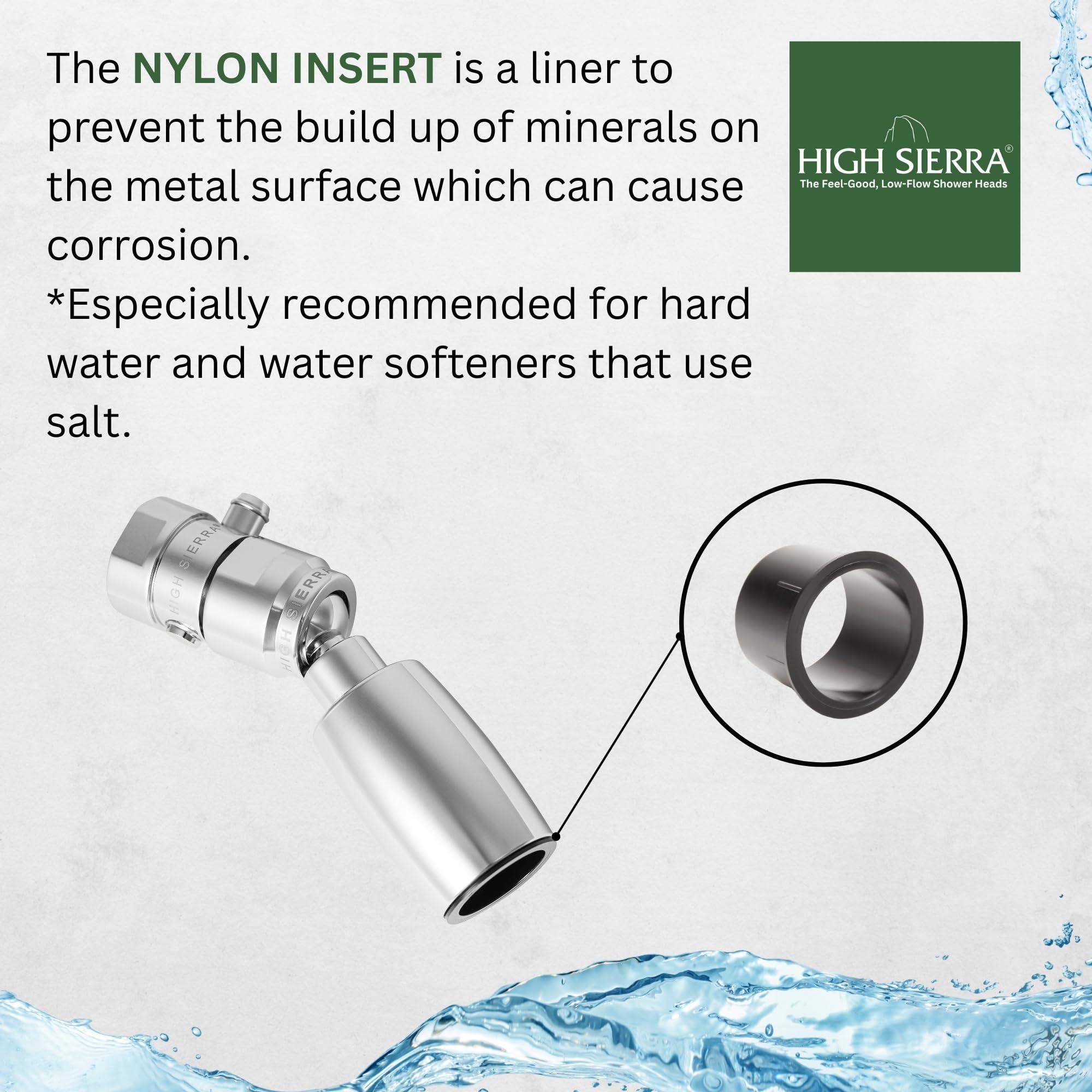 HIGH SIERRA SHOWERHEADS High Sierra Showerheads - Solid Metal 1.8 GPM High-Efficiency, Low-Flow Shower Head with Pressure Control Valve that Shuts It Off to Just a Trickle - Chrome