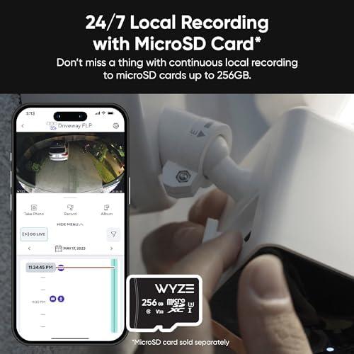 WYZE WYZE Floodlight Camera Pro, PCMag Editors' Choice 3000-Lumen LEDs, 2.5K HD Outdoor Security Camera, 180 Wide View, Motion Detection, Color Night Vision, Works with Alexa & Google, Free Expert Setup