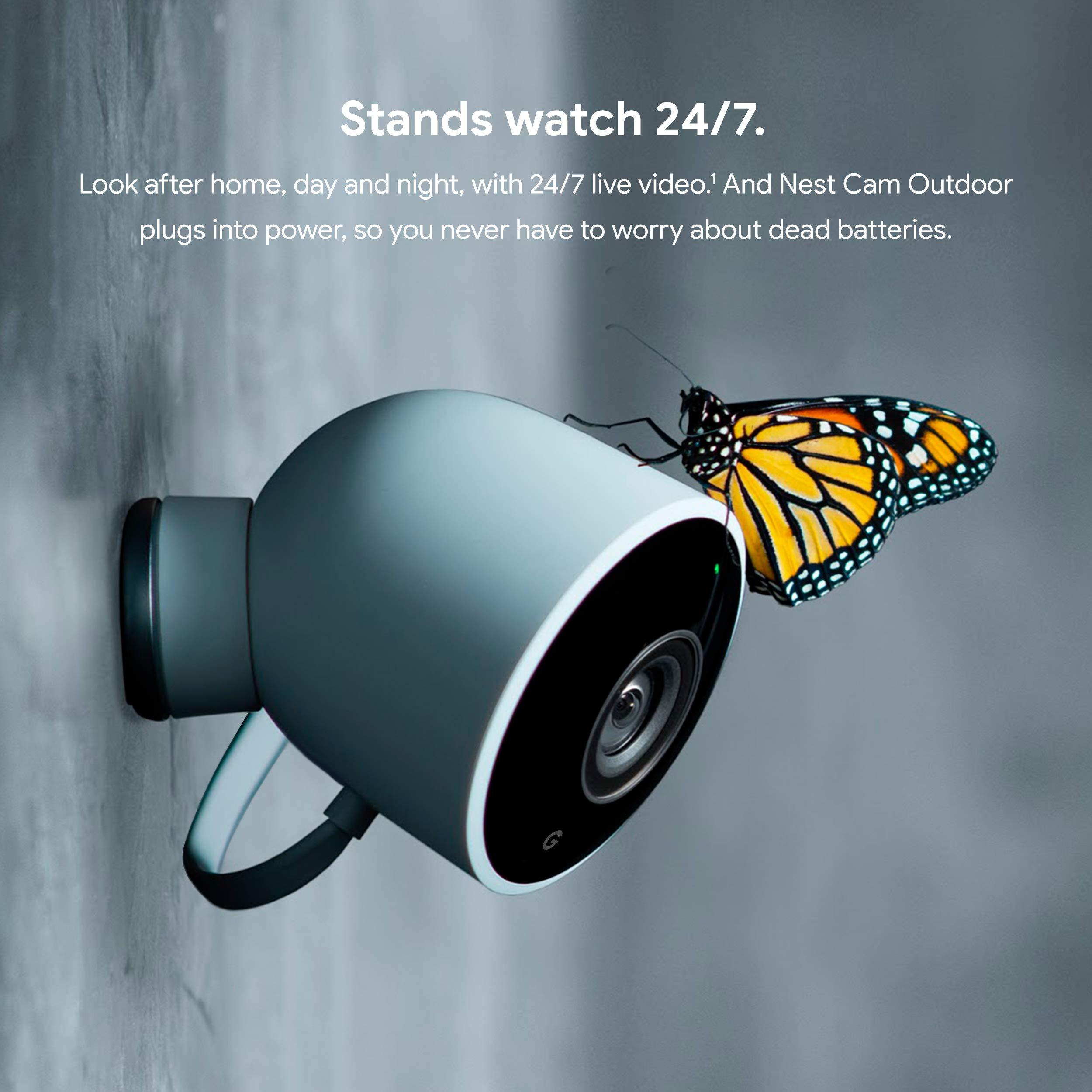 Google Google Nest Cam Outdoor - 1st Generation - Weatherproof Camera - Surveillance Camera with Night Vision - Control with Your Phone