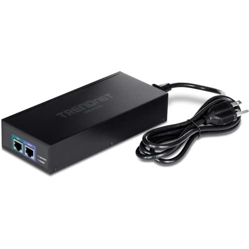 TRENDnet TRENDnet 10G PoE++ Injector, Supplies PoE (15.4W), PoE+ (30W), or PoE++ (90W), Converts a Non-PoE Port to A PoE ++ 10G Port, Metal Housing, Black, TPE-319GI