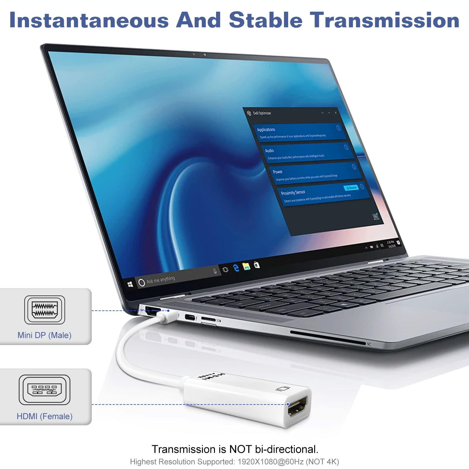 UrbanX Mini DisplayPort to HDMI Adapter for Lenovo X230 Mini DP to HDMI Adapter Compatible with MacBook Air/Pro, Microsoft Surface Pro/Dock, Projector and More 1-Pack