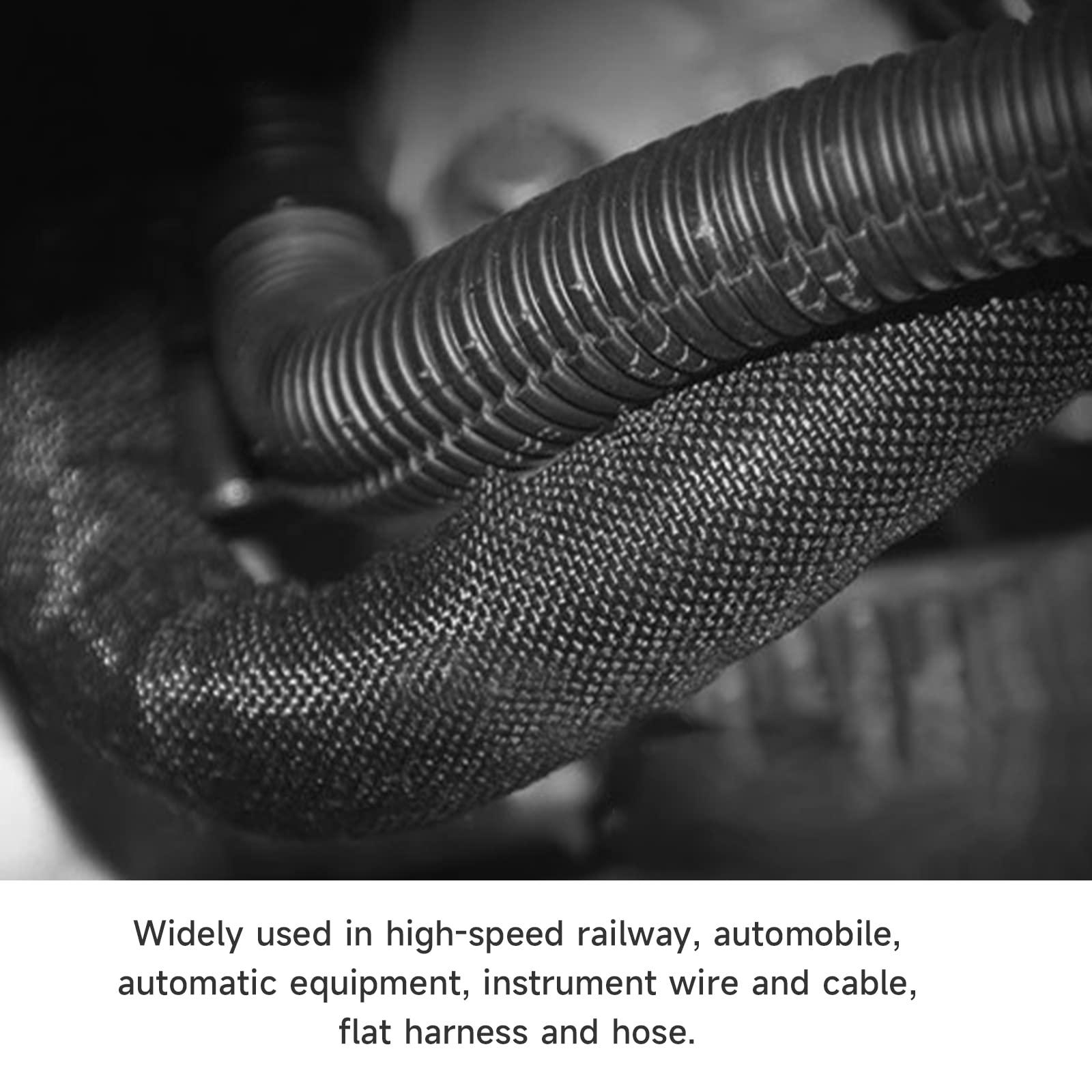 BuyUneed Braided Split Wire Loom Wrap Cable Sleeve Tube Harness Lot Sheathing Management Organize (3/8"-28ft)