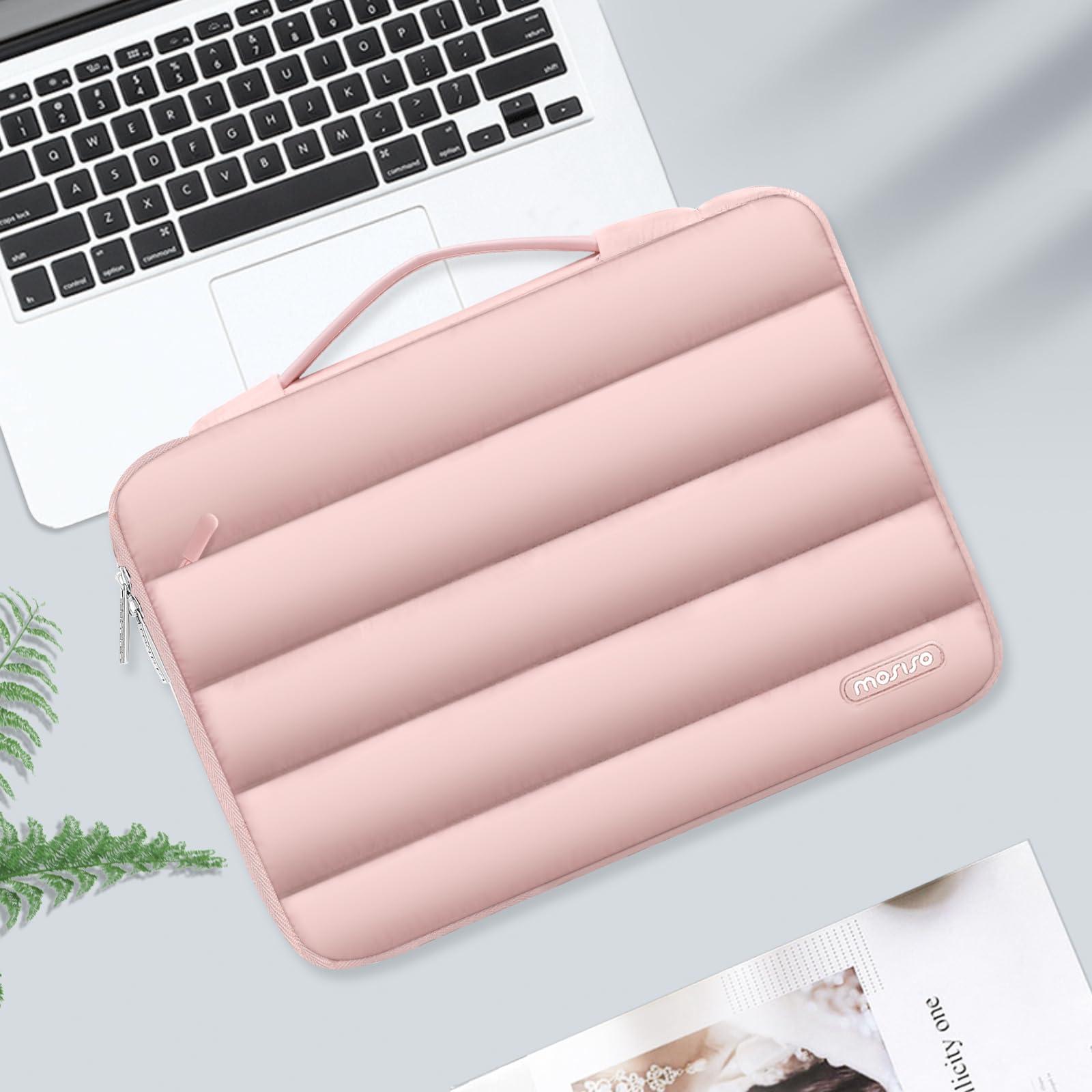 MOSISO MOSISO 360 Protective 15-15.6 inch Laptop Case, 16 inch Puffy Laptop Sleeve Compatible with MacBook Pro 16, HP, Dell, ASUS, Acer, Lenovo Notebook Computer,Polyester Horizontal Side Open Bag, Pink