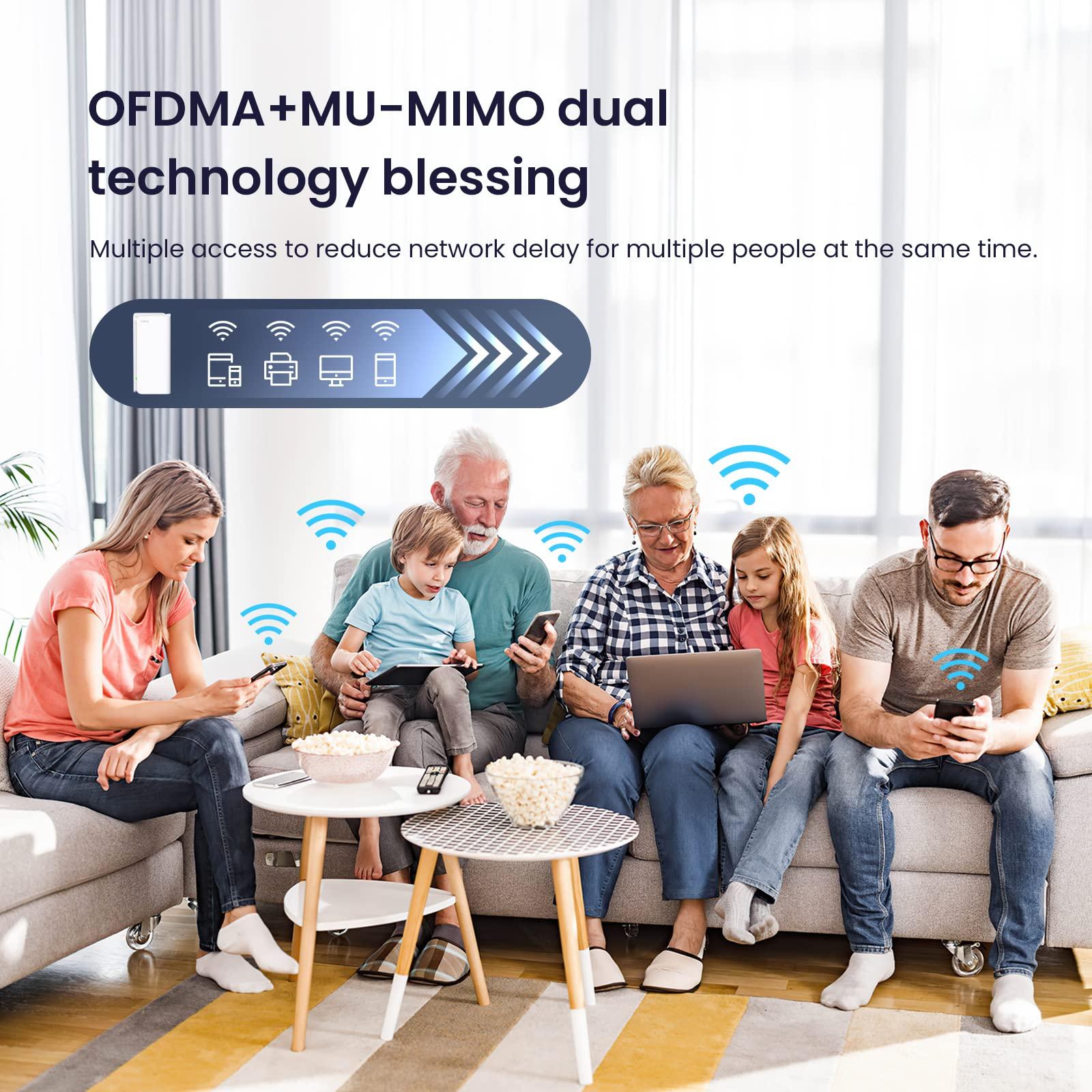 Tenda Tenda AX5400 Mesh WiFi 6 System Nova MX15 Pro - 7300 sq.ft WiFi Coverage - Whole Home WiFi 6 Mesh System - Dual-Band Mesh Router for 200 Devices - 6 * 3dBi Antennas for Strong Signal - 3-Pack