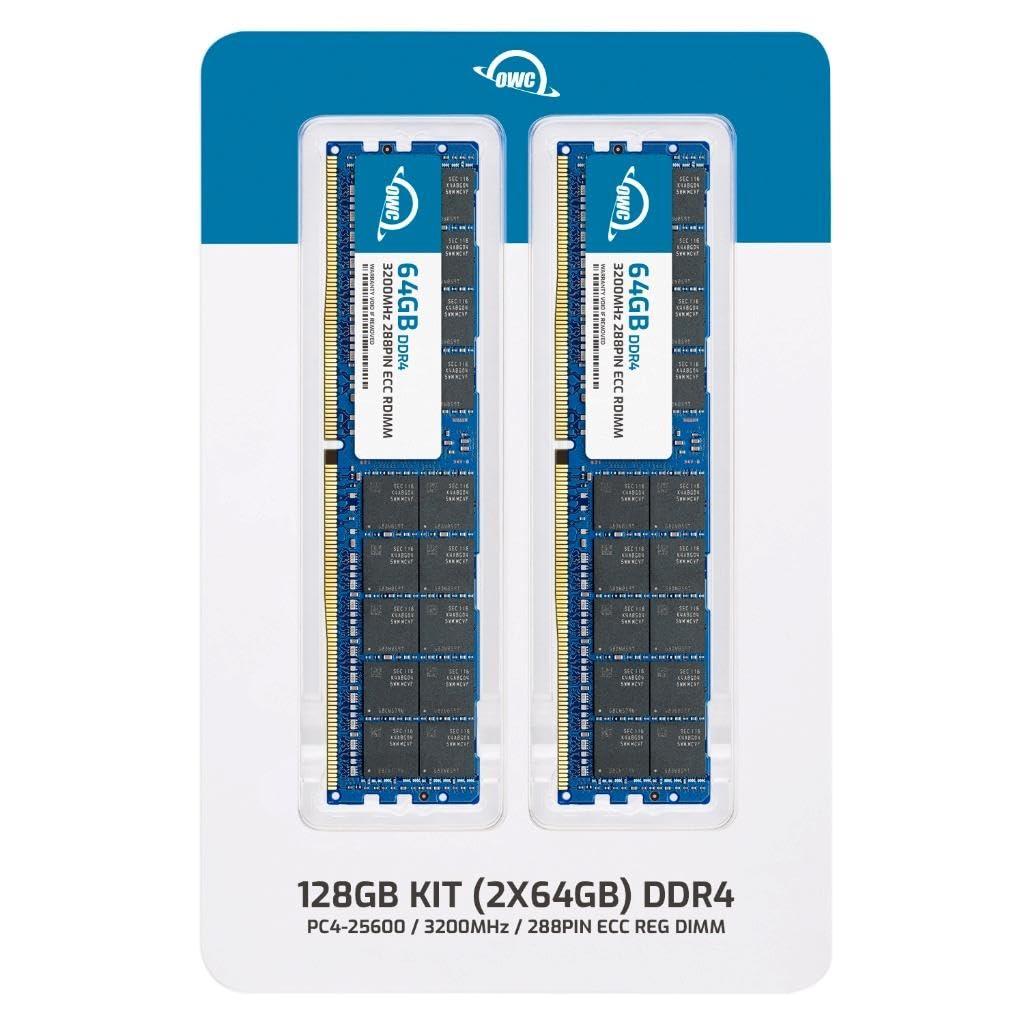 OWC OWC 128GB (2x64GB) DDR4 3200MHz PC4-25600 CL22 2RX4 ECC Registered RDIMM 1.2V 288-pin Memory RAM Upgrade for Server
