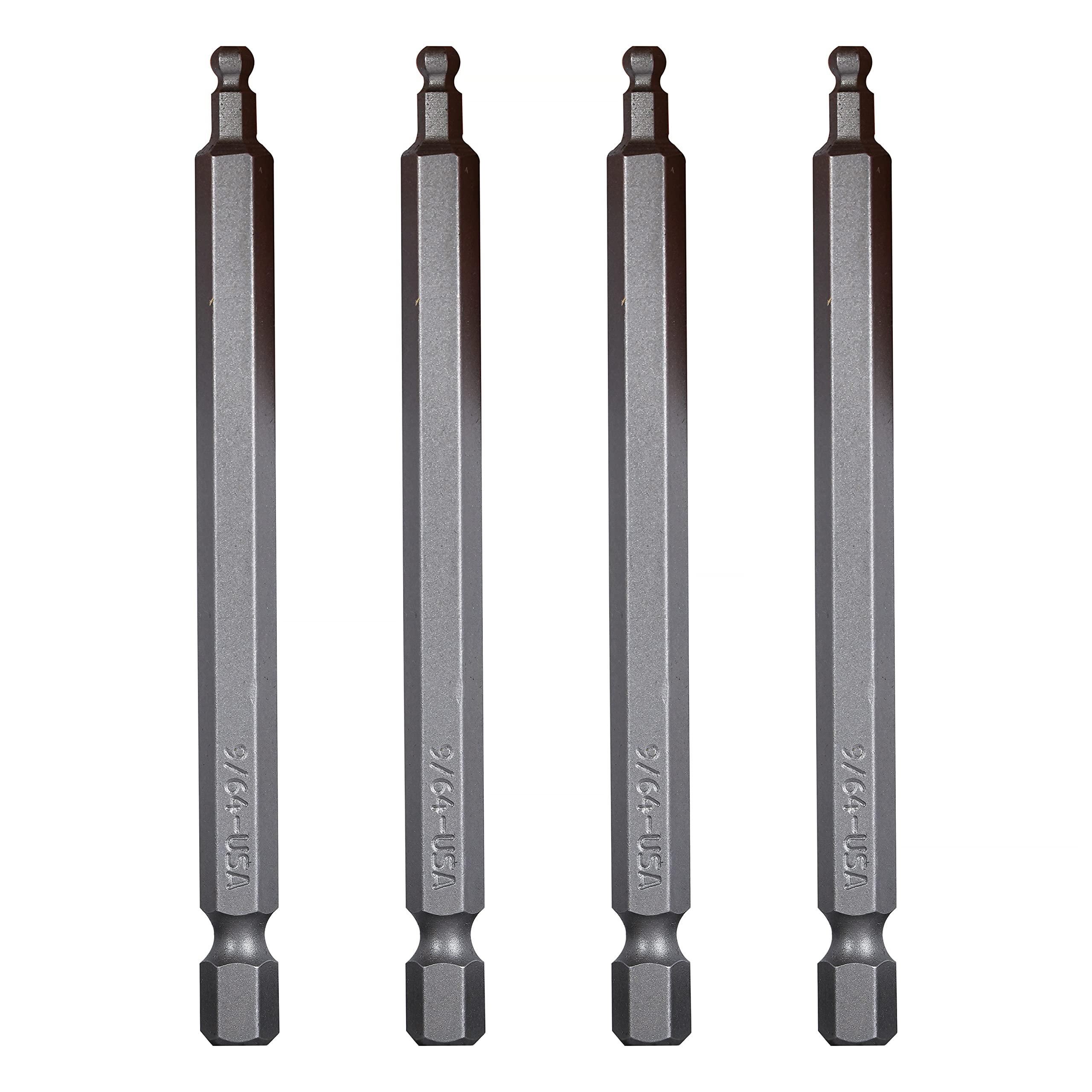 Mayhew Tools Mayhew Tools 19518-8 USA SAE Ball Hex Power Bit, 9/64 x 3.5\", 8-Pack