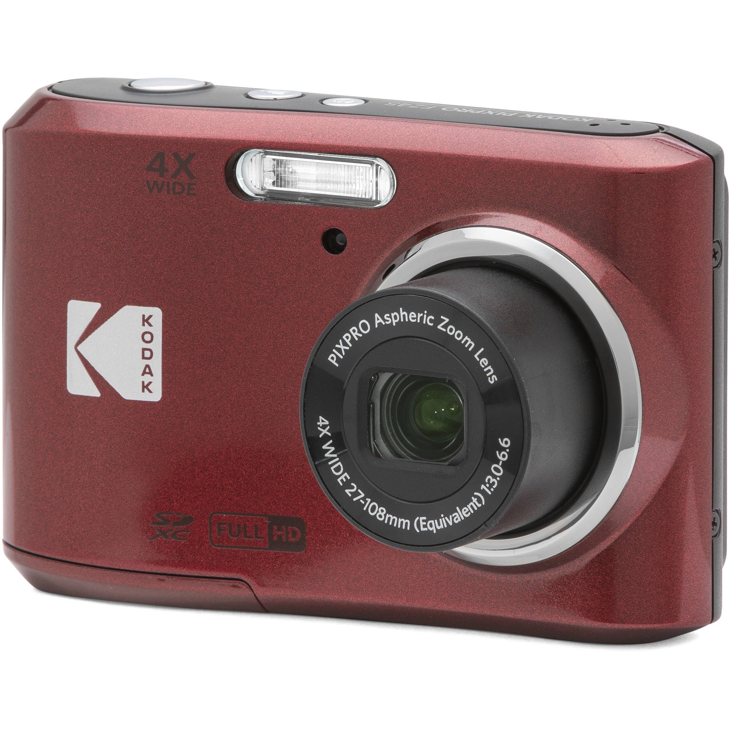 The Imaging World Kodak PIXPRO FZ45 16MP Digital Camera 4X Optical Zoom 27mm Wide Angle 1080P Full HD Video 2.7" LCD Camera (Red) + 64GB Card and Reader + Case + Memory Wallet + Tripod + Cleaning Bundle