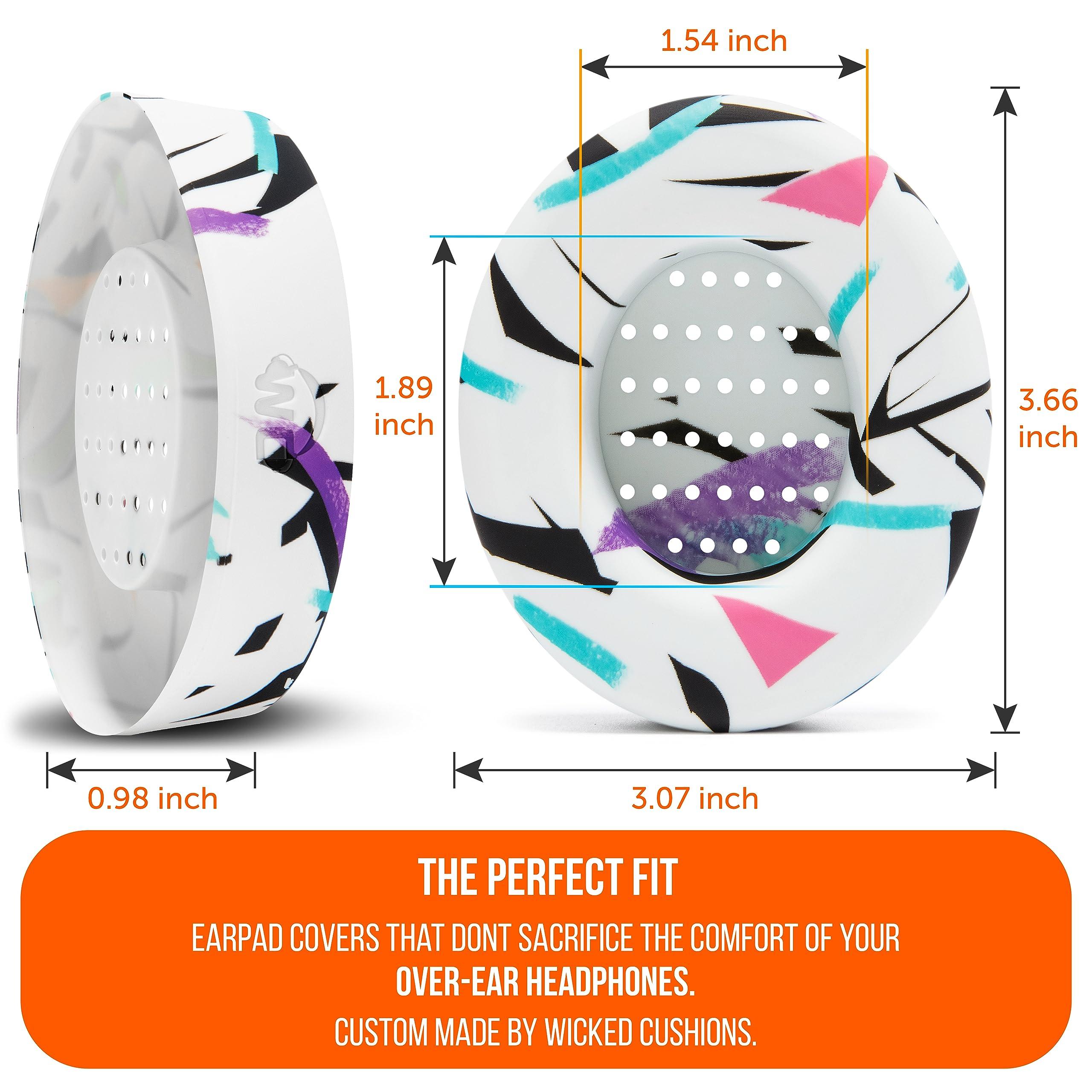 WC WC SweatZ Patented Protective Earpad Covers Made by WC | Fits Beats Studio 3 & 2 (Does Not Fit Beats Solo) / Bose 700 / Skull Candy Crusher/Hesh & More | Sweatproof & Easily Washable | 90's White