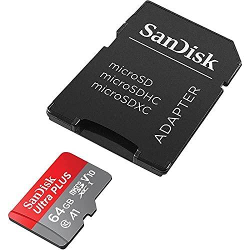 SanDisk Sandisk Ultra Plus 64GB MicroSDXC UHS-I Card with Adapter 130MB/s Class 10 U1 A1