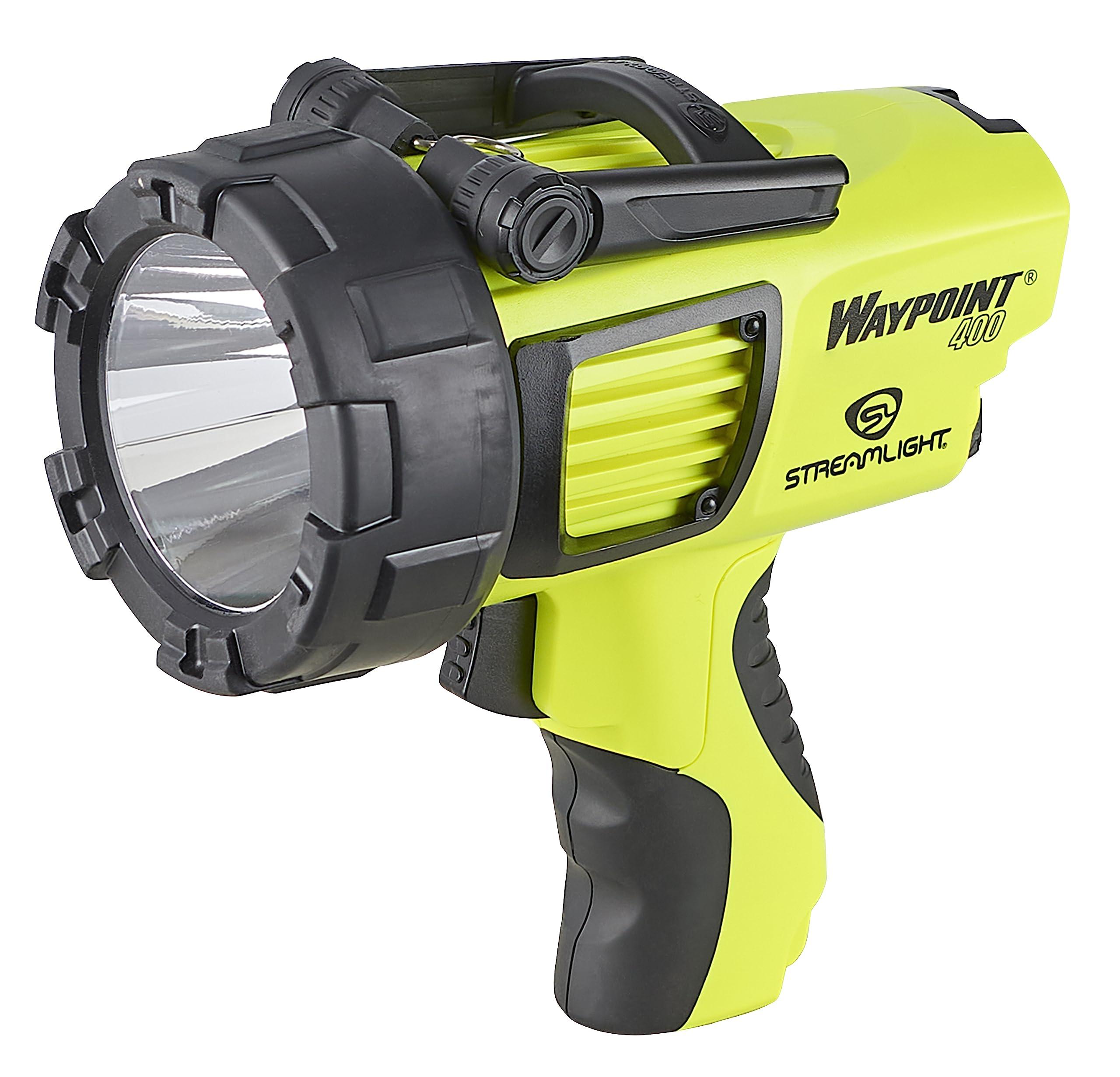 Streamlight Streamlight 44910 Waypoint 400 Rechargeable 1400-Lumen Long Range Pistol-Grip Spotlight with 120V AC Charger and Polymer Holder/Mount, Yellow