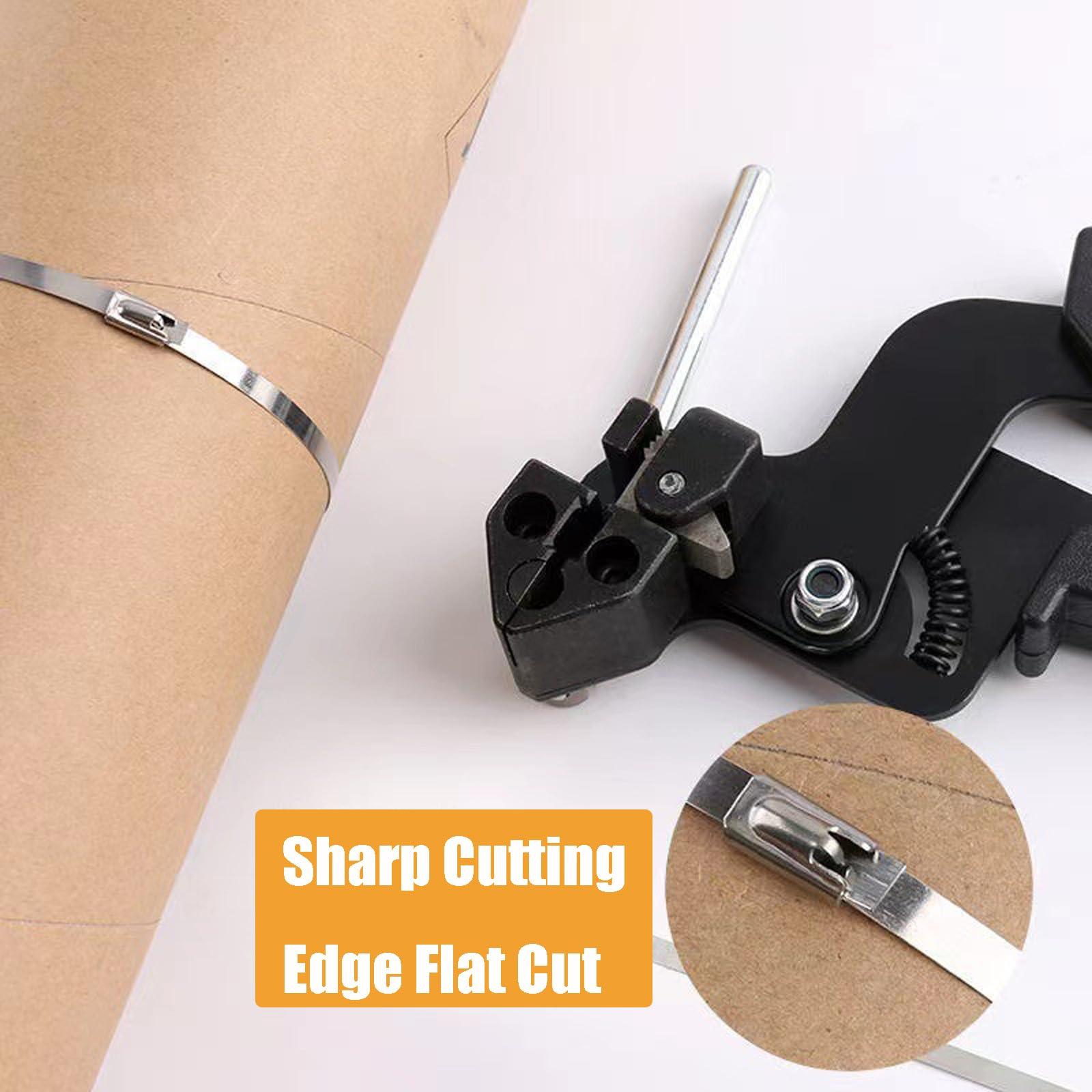 nLn Hope Stainless Steel Cable Tie Gun Metal Zip Tensioner, Multi-Purpose Hand Tensioning Cutting Tool for Self-Locking Metal Zip Ties Cable Strap Tie (PG100 Cable Tie Gun)