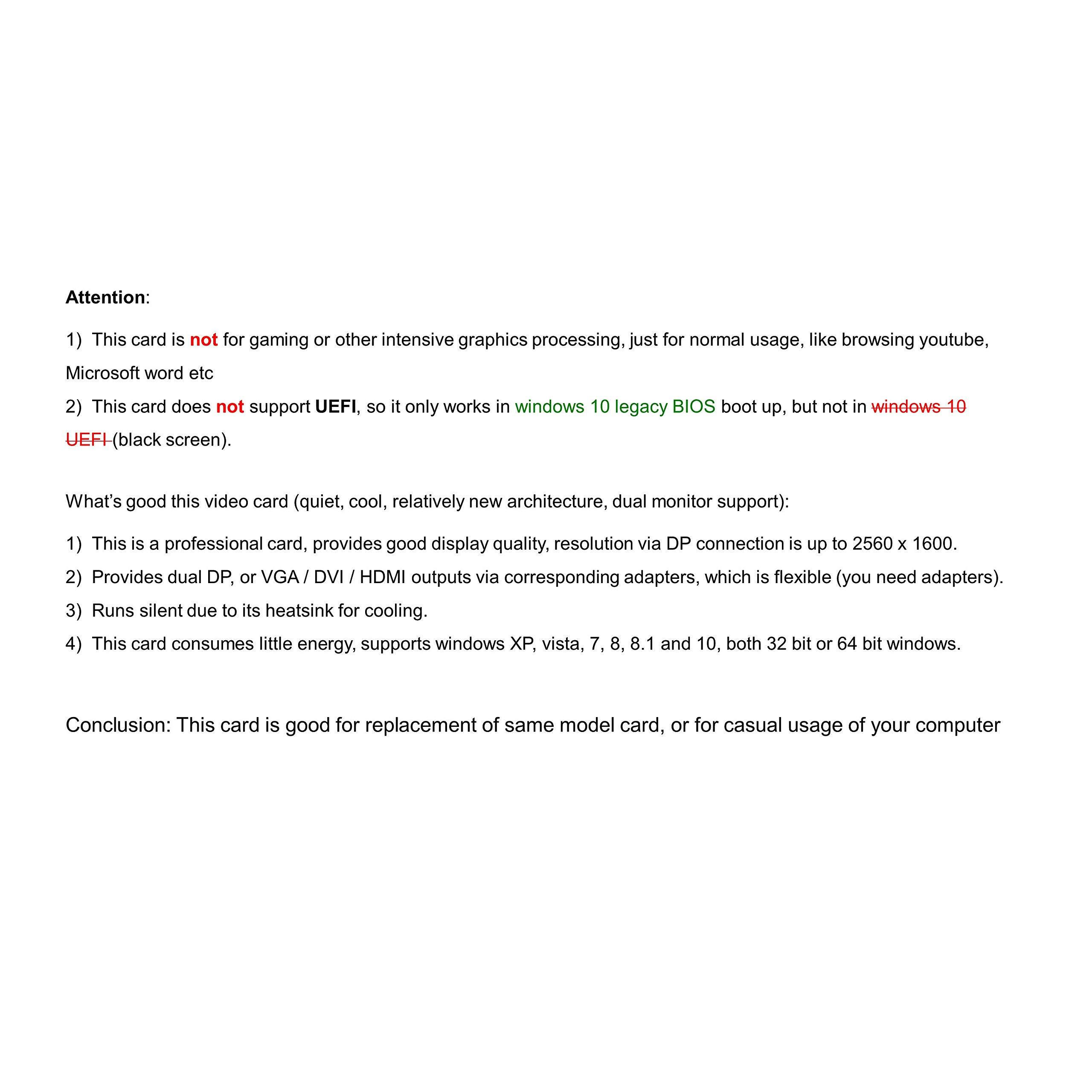 Epic IT Service Epic IT Service Quadro NVS 295 with Dual DP displayport (DP) outputs, Both Half and Full Brackets, fits Both Full or SFF Size Computer (1 Year Warranty)
