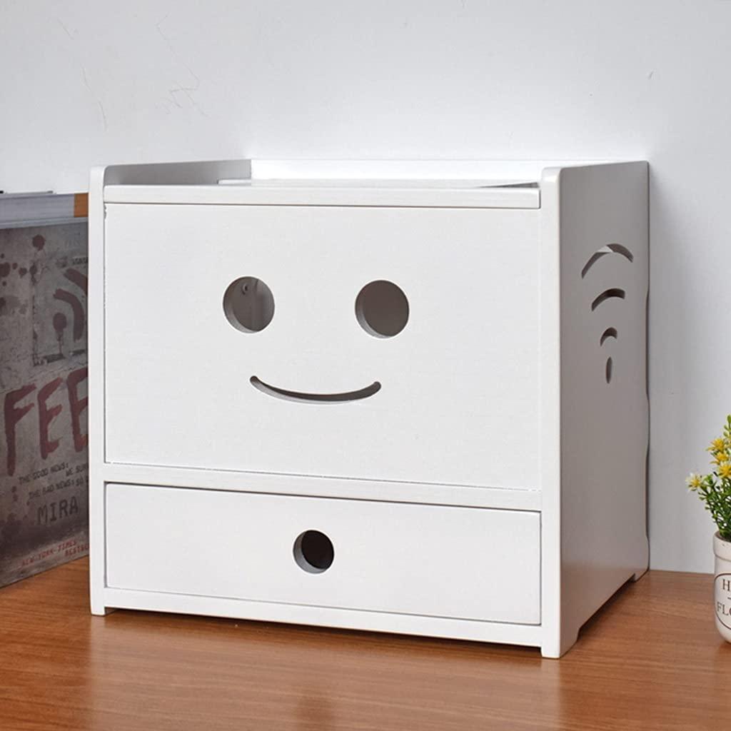 Floating Shelves Wall Hanging Shelf Cable Management Box Wall Mount WiFi Router Stand for TV Accessories WiFi Router TV Box (Color : White, Size : 32x22x30cm)