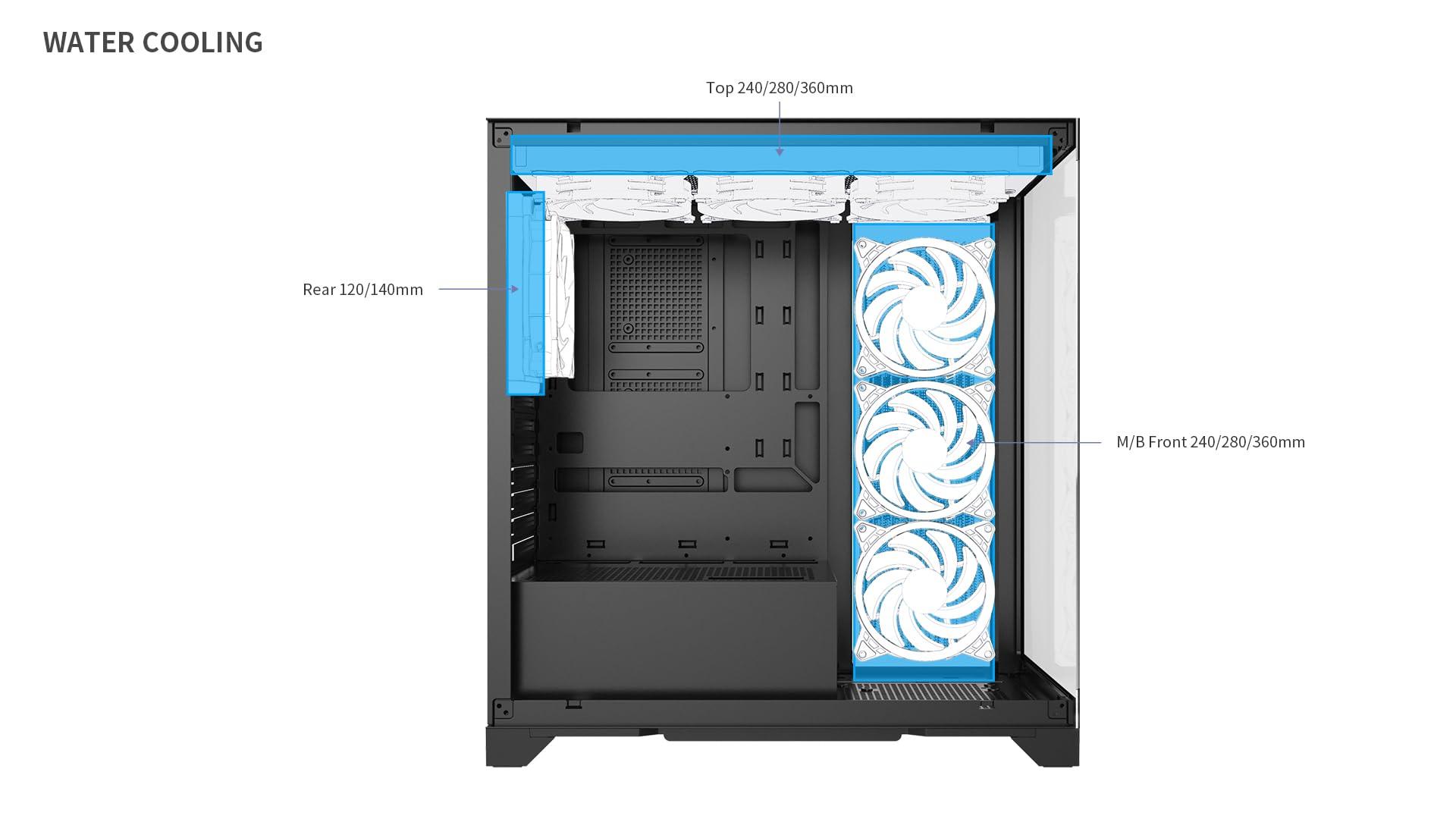Bluegears Bluegears Bgears b-Pellucid ATX Gaming PC Case. Front and Side Tempered Glass Design with Built in USB C Port. (Fans are Sold Separately!!).