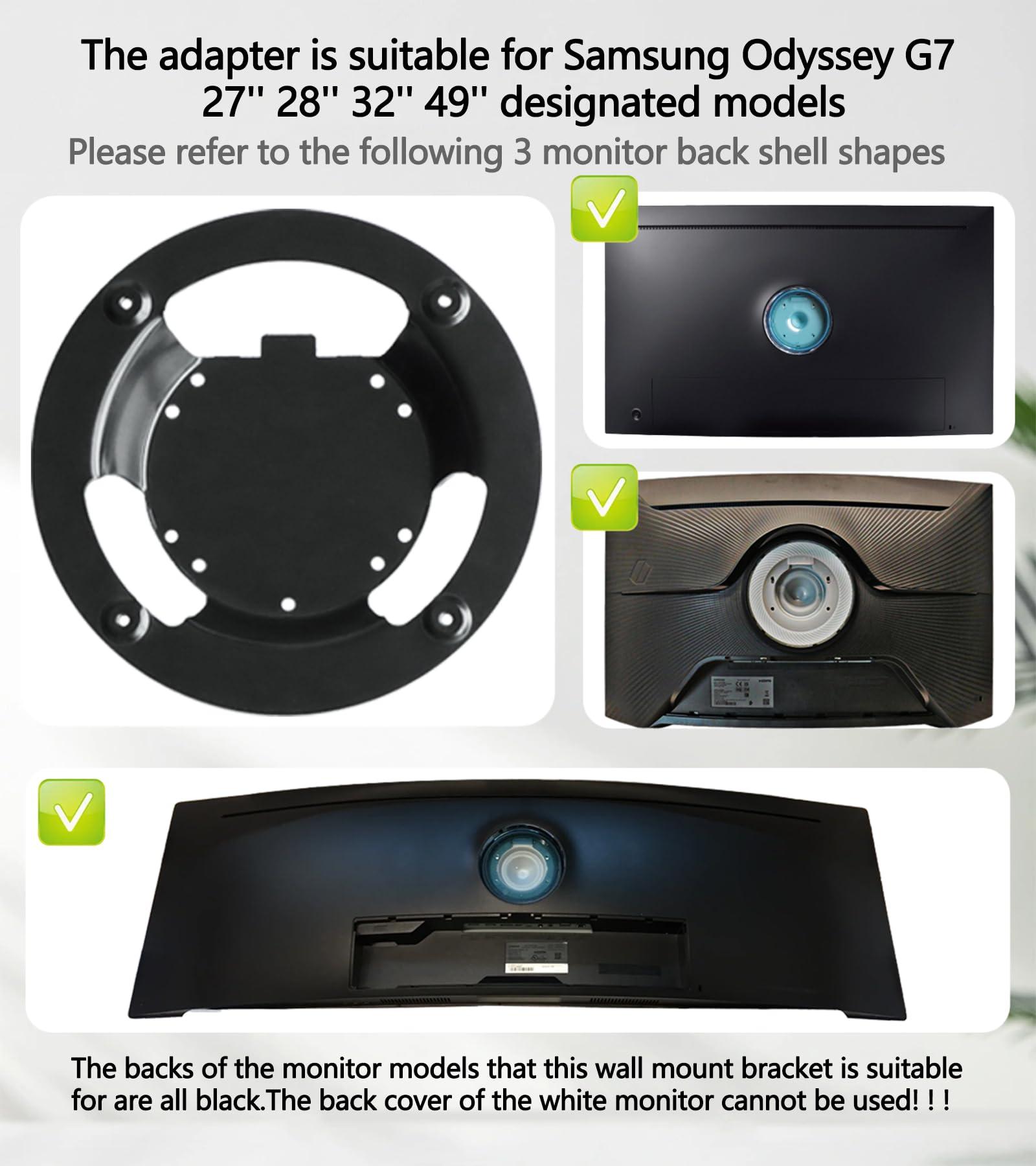 Tjweiqing Odyssey G7 Mount Adapter is Only Compatible with Samsung Odyssey G6 G7 Series Monitor (Fits 27\" 32\" G75T, 28\" G70B, 49\" CHG90 CJ890 S95UA Monitor)