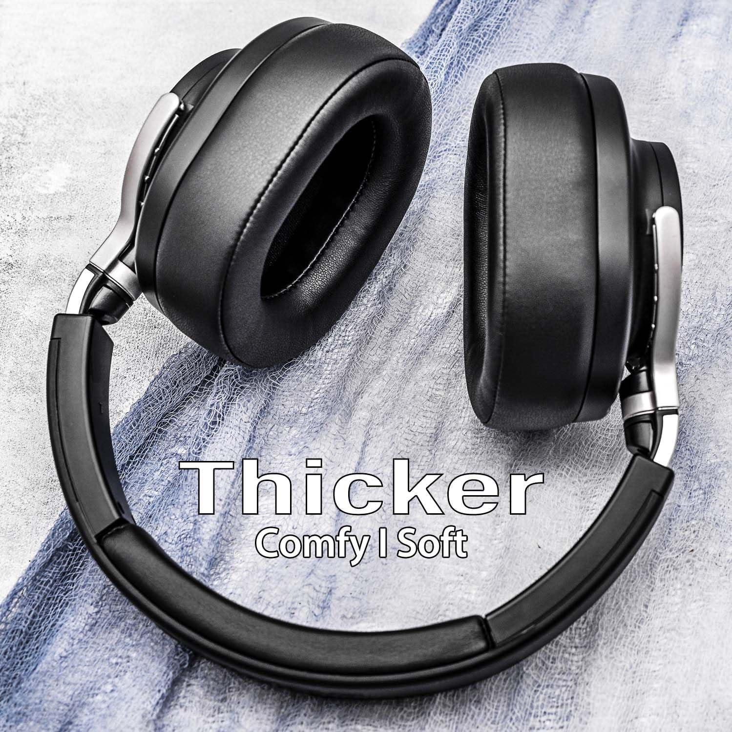 TRANSTEK ATH M70X Ear Pads - TRANSTEK Replacement Ear Cushion Compatible with ATH-M70X Headphones I Thicker Memory Foam (Protein Leather)