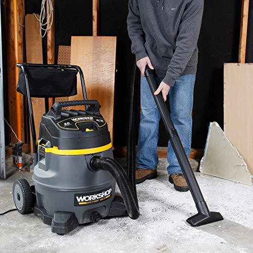 WORKSHOP Wet/Dry Vacs WORKSHOP Wet/Dry Vacs Vacuum WS1400CA High Power Wet/Dry Vacuum Cleaner, 14-Gallon Heavy-Duty Shop Vacuum Cleaner, 6.0 Peak HP Wet and Dry Vacuum with Cart