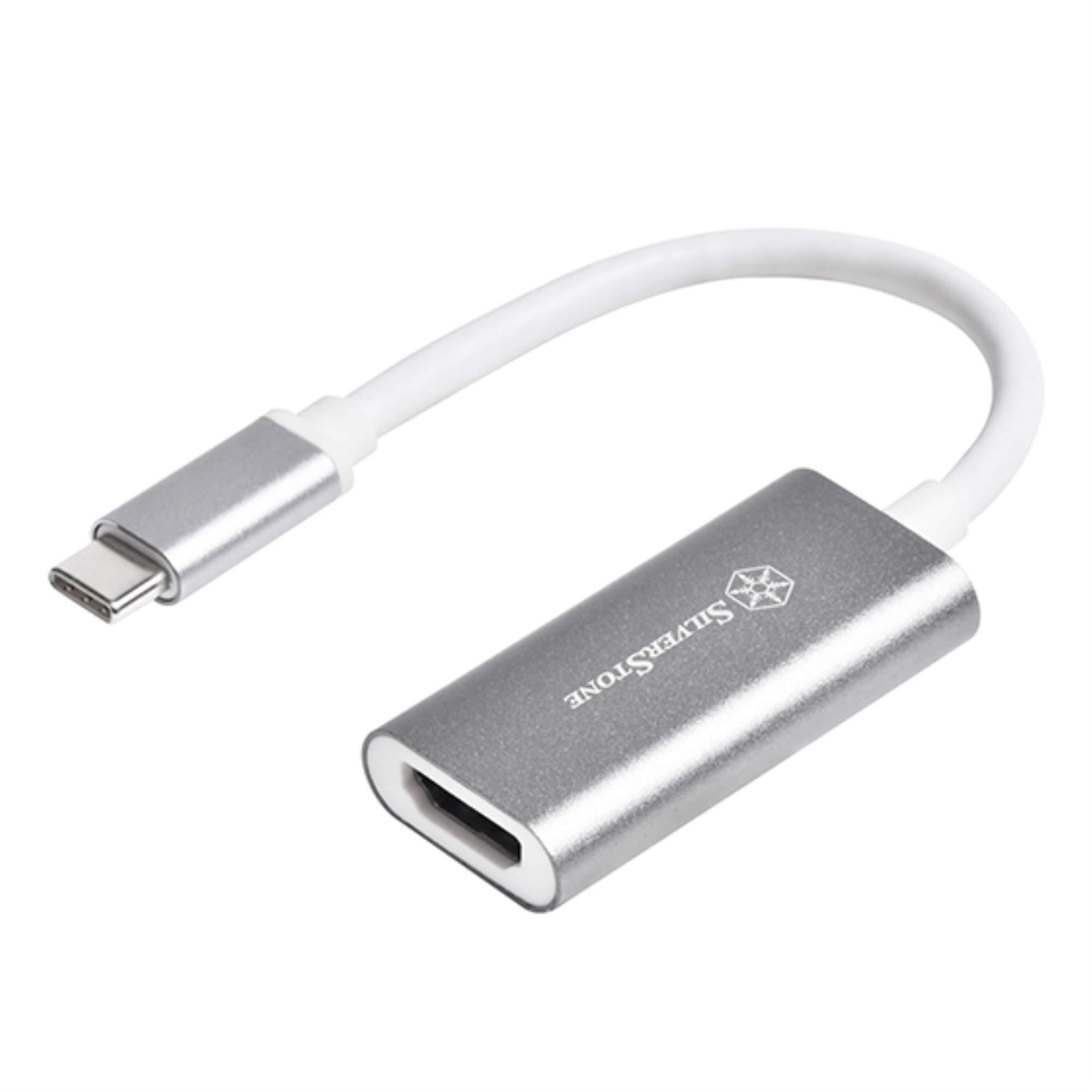 SilverStone USB 3.1 Type-C to HDMI V2.0b Adapter, up to Ultra HD 4K 60Hz Resolution, Charcoal