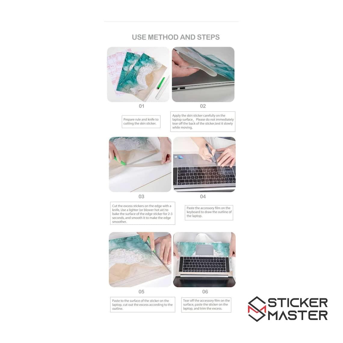 Sticker Master Sticker Master Stylish Set Yellow Laptop Vinyl Sticker Skin Cover 13 14 15 Inch Notebook Decal for MacBook Asus Acer Hp Lenovo Huawei Dell Ms Toshiba 19 inch (40.5x27 cm)