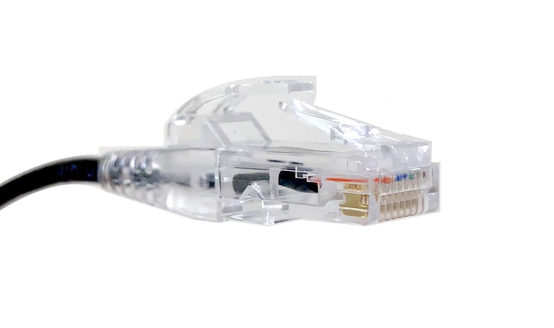 MICRO CONNECTORS Micro Connectors 15 ft. CAT 6A 10 Gbps UTP 28 AWG Ultra Slim Ethernet Cable - Black