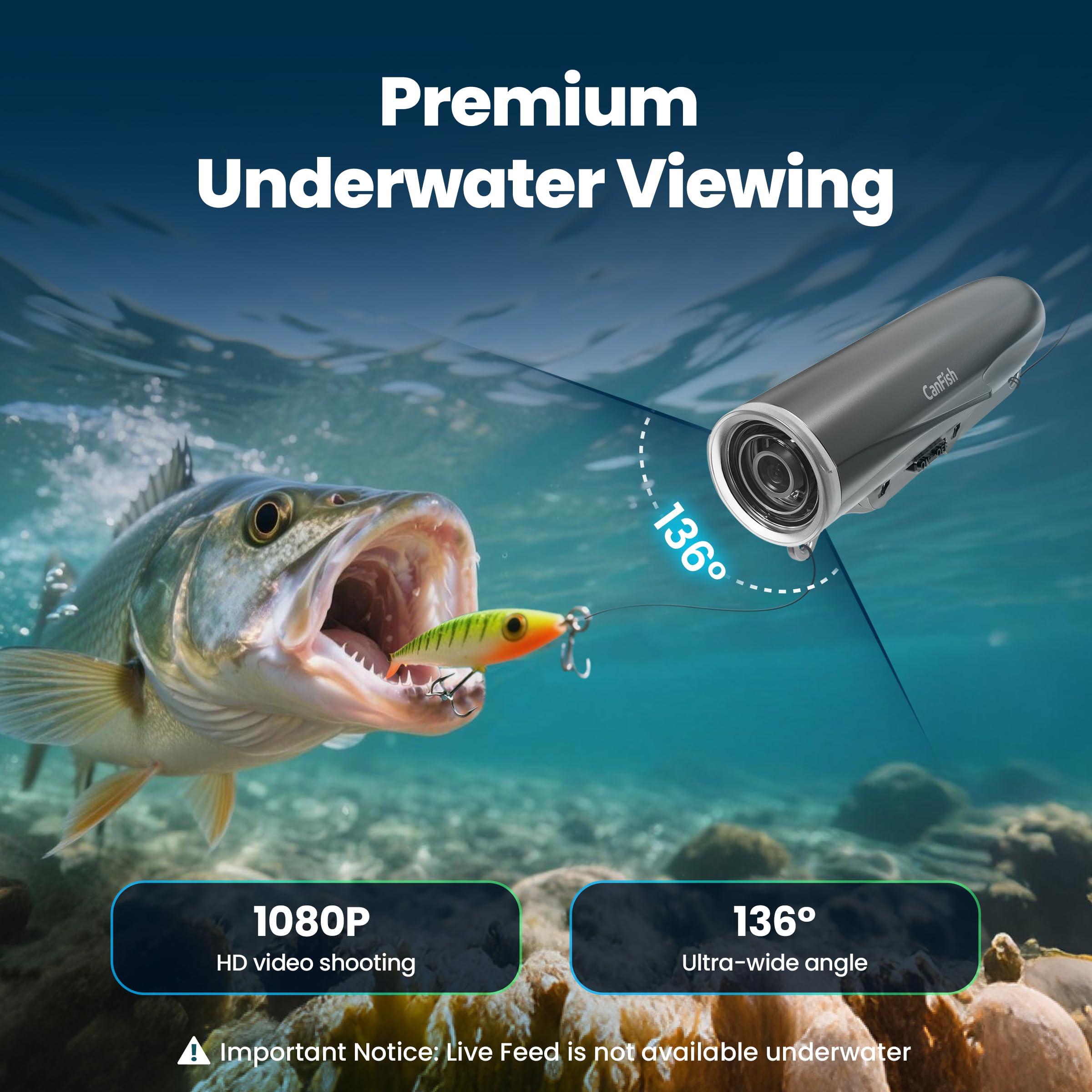 Chasing CanFish Fishing CamX Underwater Fishing Camera, HD 1080P &136Ultra-Wide-Angle,656FT ROV Waterproof/Motion Sensing/Segmented Intelligent Recording/Wireless Charge/App Compatible with iOS and Android