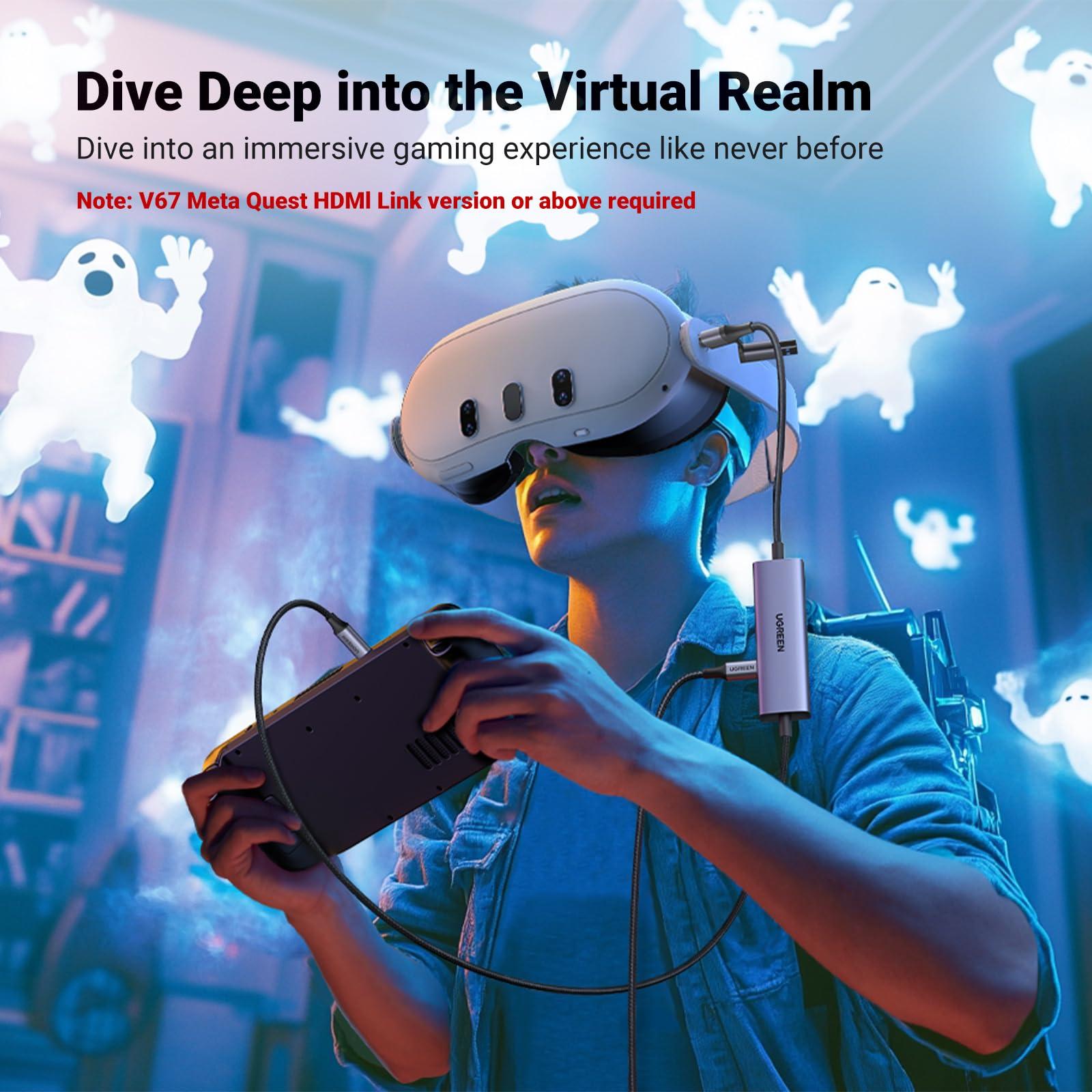 UGREEN UGREEN USB C Capture Card 1080P 60FPS 2K@30Hz Type C to USB-A/C Input Video Capture Card USB 3.0 Support 100W Fast Charge with Ultra-Low Latency for Gaming, Streaming, Compatible with Switch, iPad